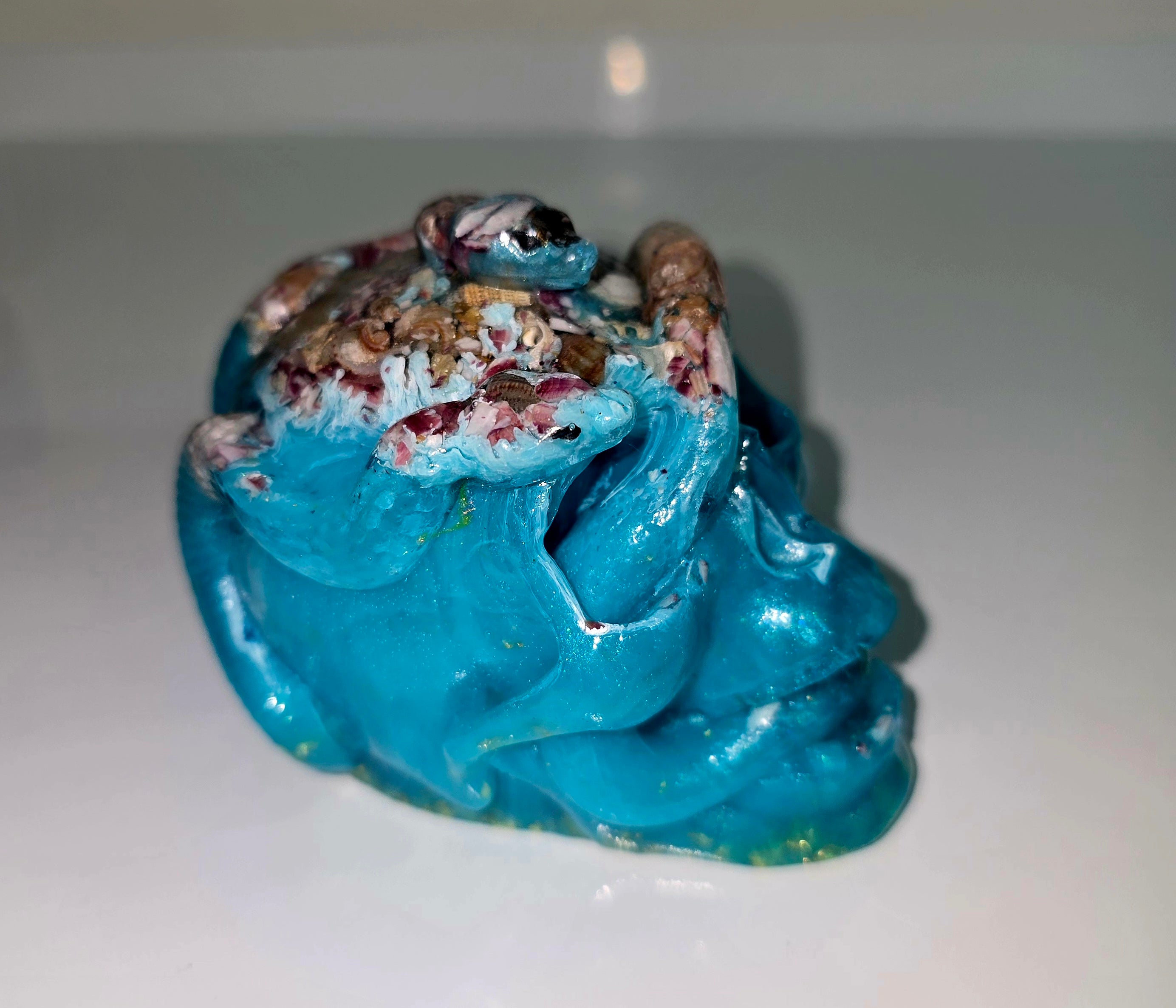 Handmade Resin Skull with Snake – Unique Gothic Home Decor