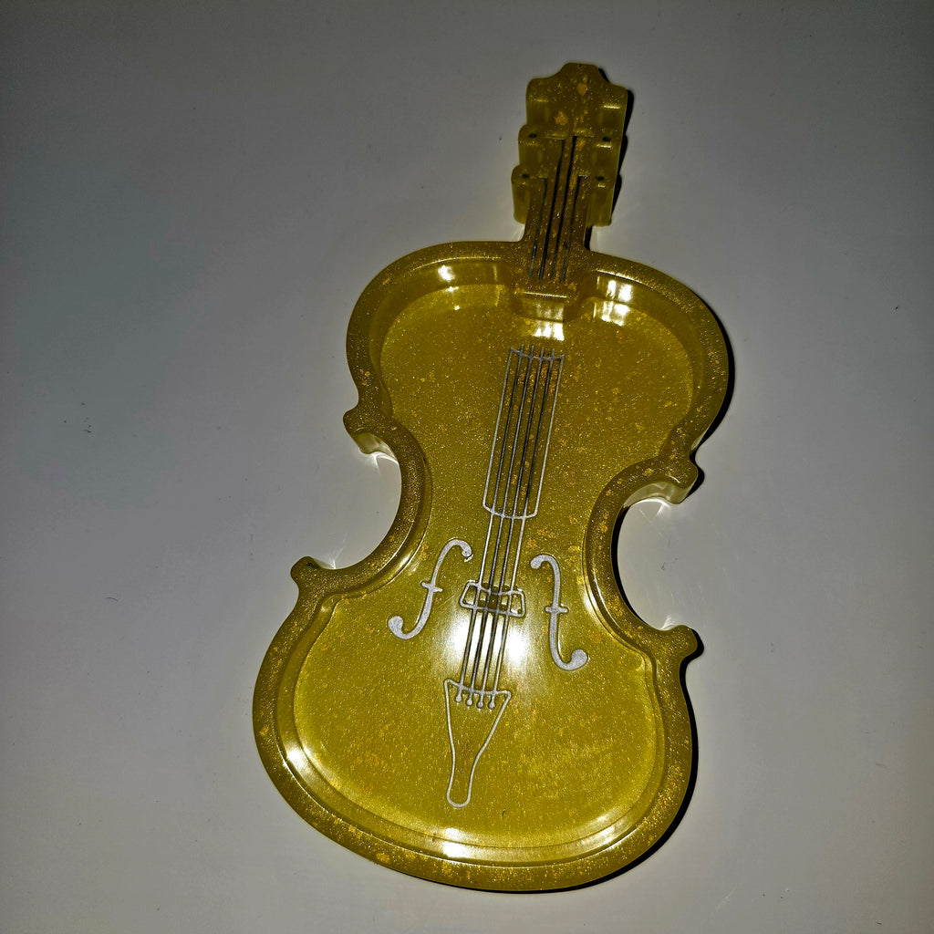 Handmade Resin Jewellery Tray – Violin Shape | Music Lover Gift