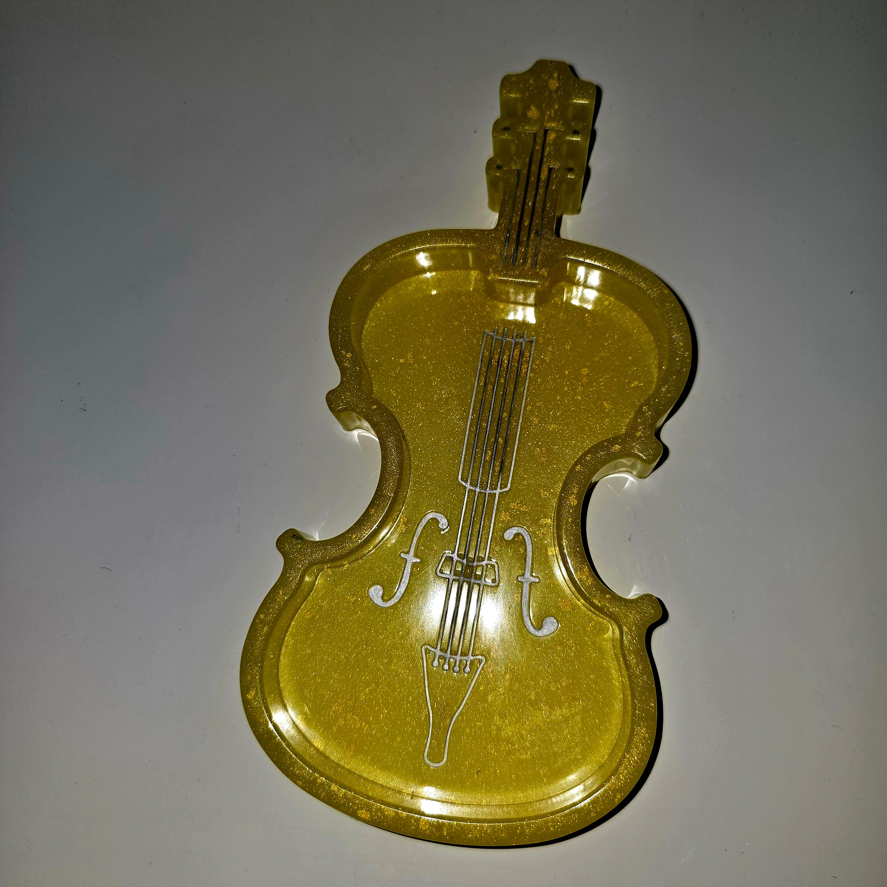 Handmade Resin Jewellery Tray – Violin Shape | Music Lover Gift
