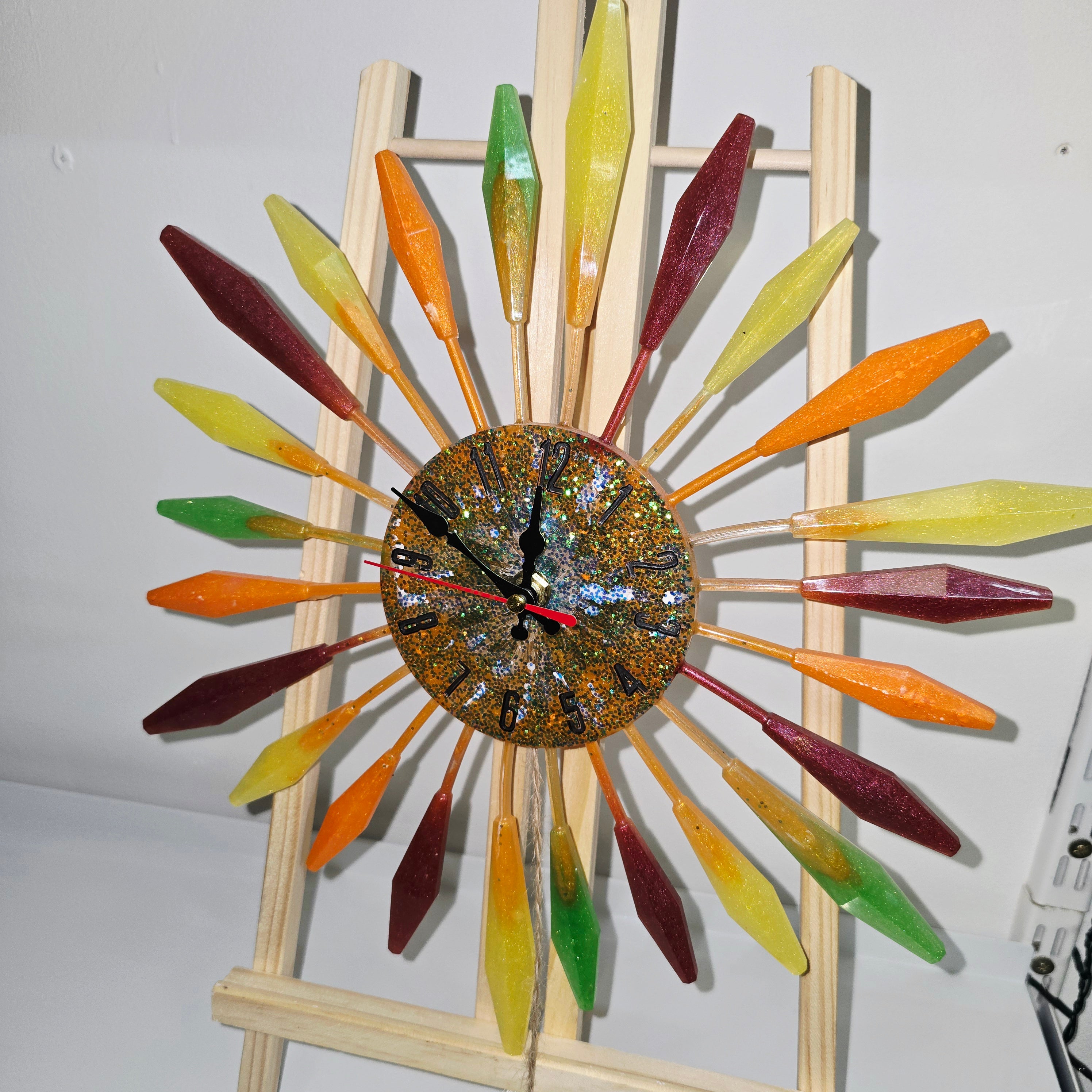 Handmade Resin Wall Clock – Round Ø 35 cm