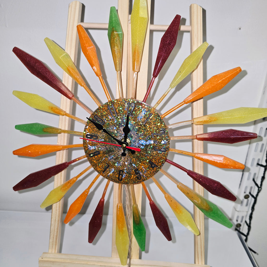 Handmade Resin Wall Clock – Round Ø 35 cm