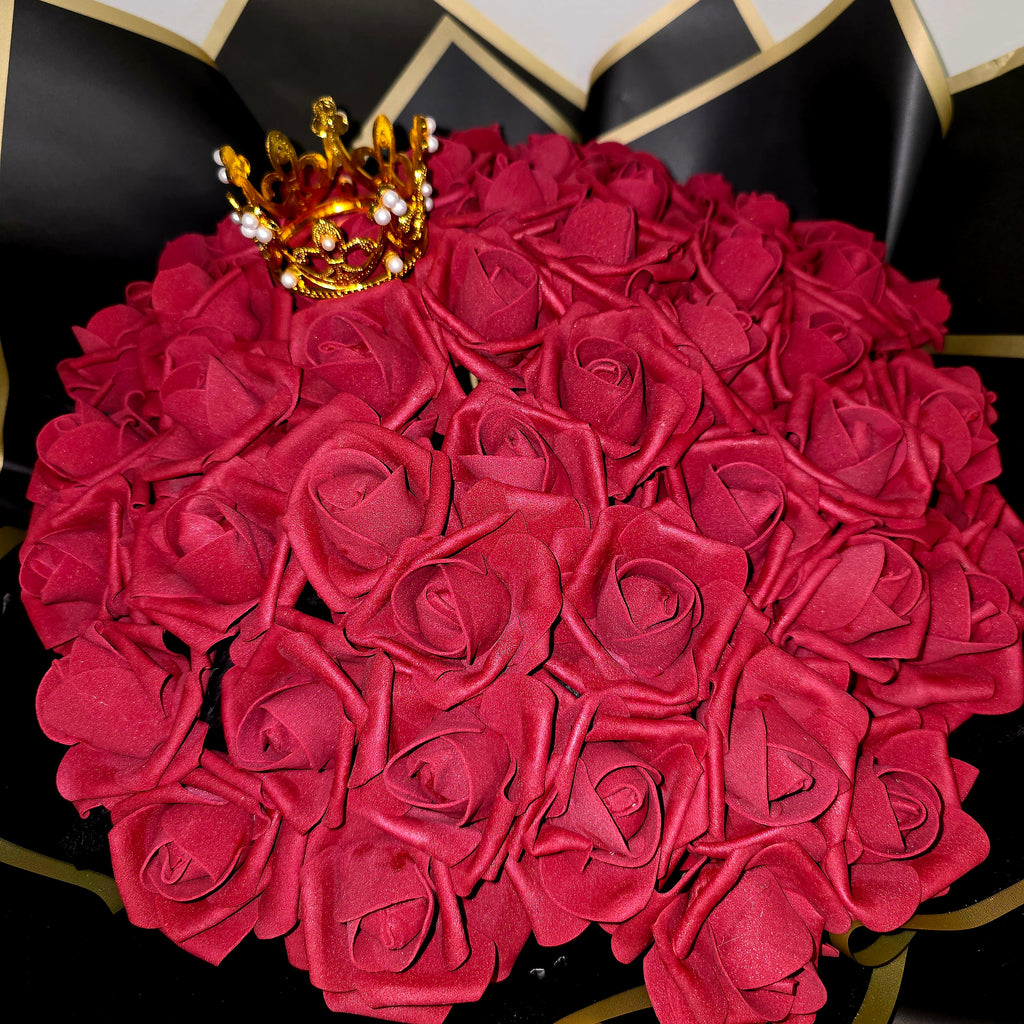 Luxury Eternal Roses Bouquet – 51 Forever Roses with Crown | Handcrafted Gift