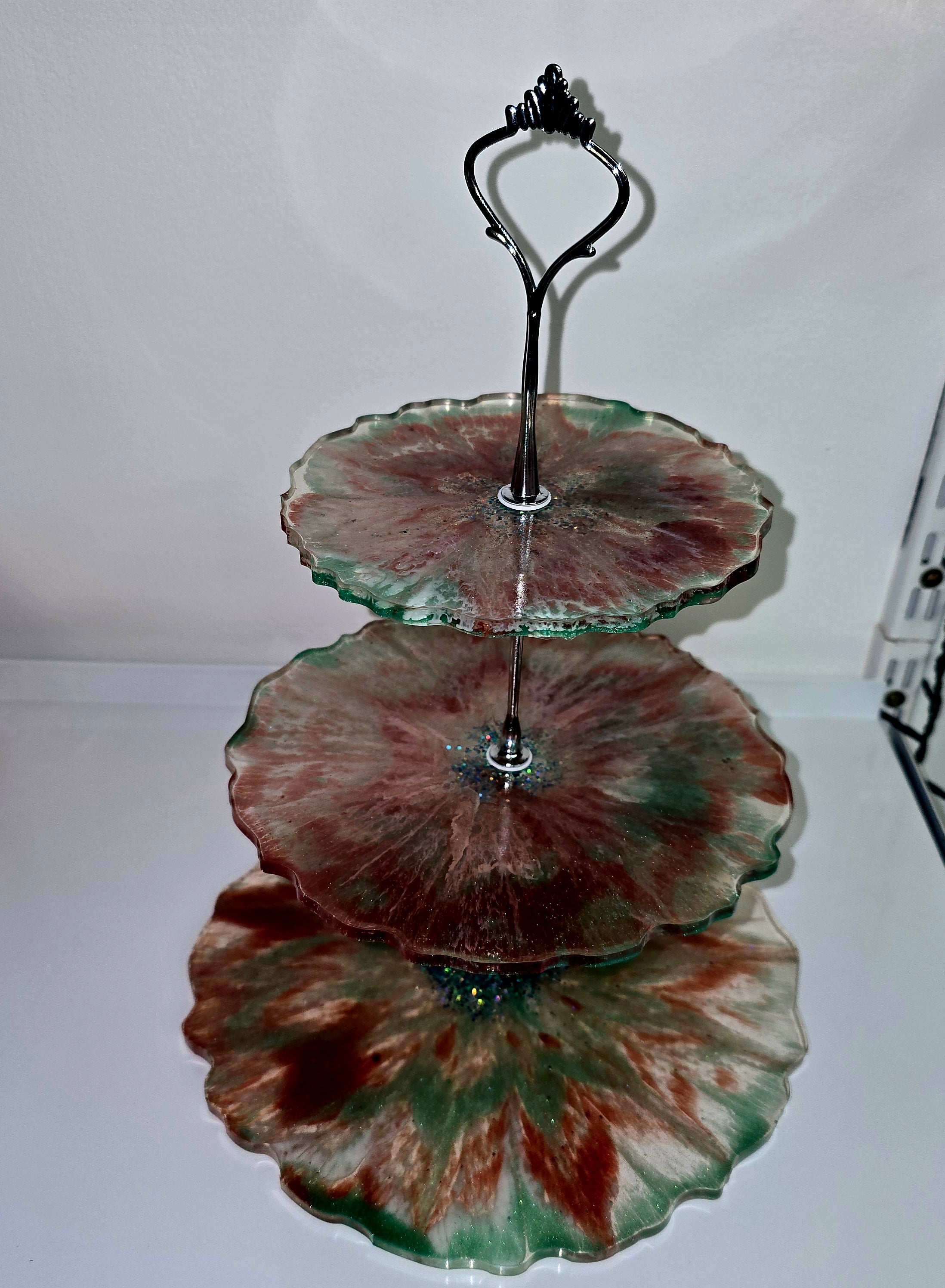 Handmade Epoxy Resin 3-Tier Serving Stand – Available in 3 Unique Designs