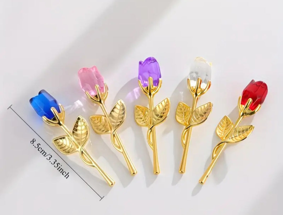 Crystal Rose Decorative Ornament – Single Piece