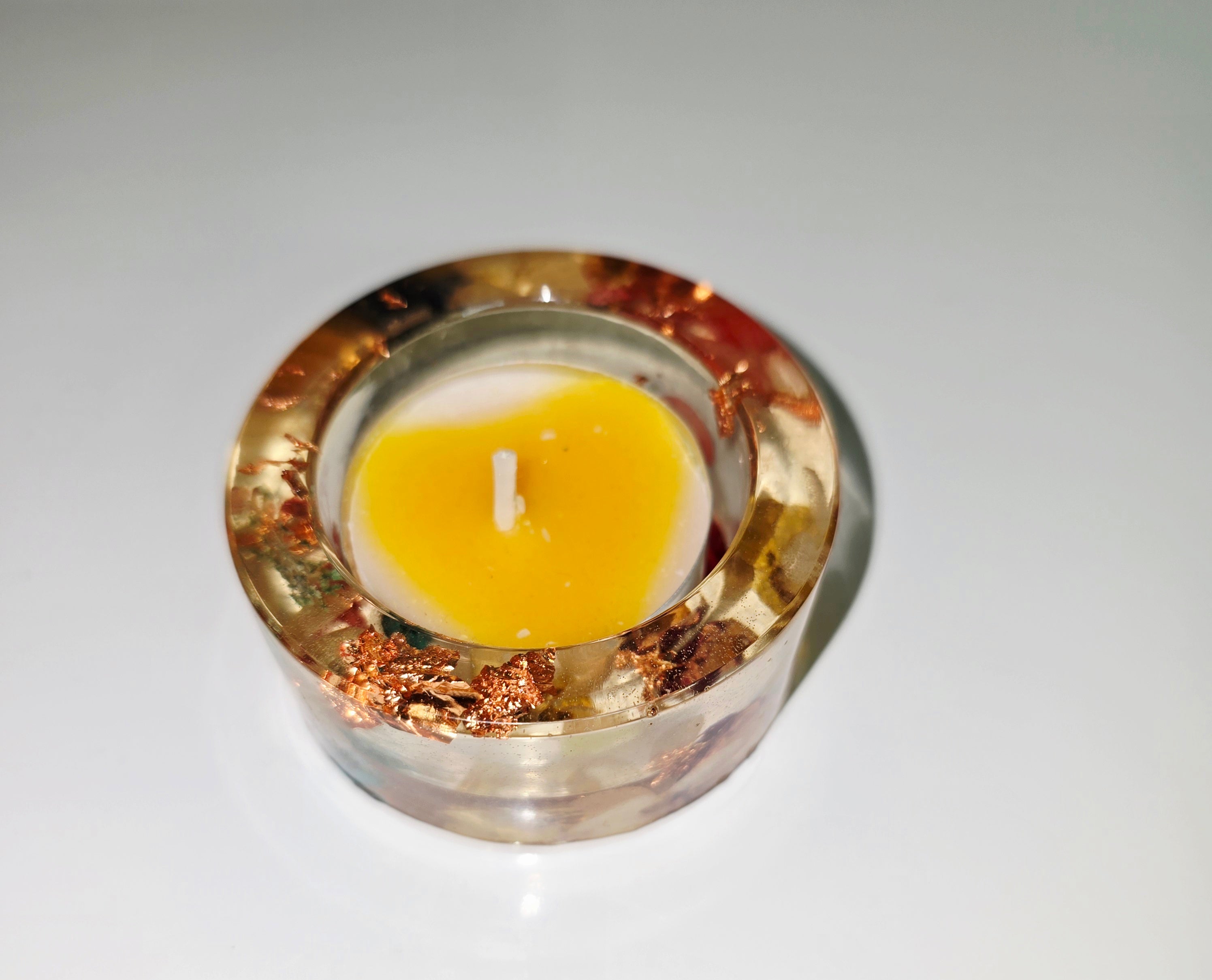 Handmade Resin Tealight Holder – Small Decorative Candle Base (6 cm)