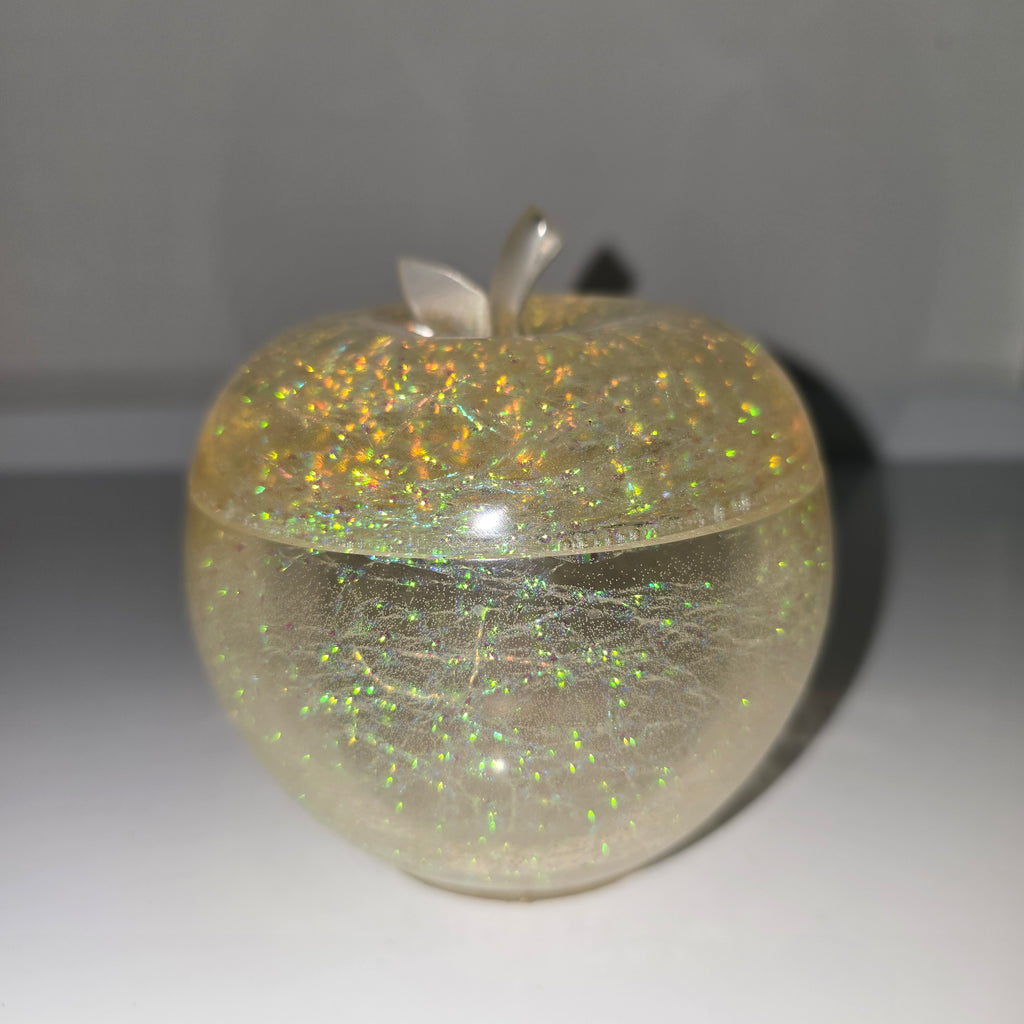 Apple-Shaped Jewellery Box – Handmade Resin Trinket Box (Assorted Colours)
