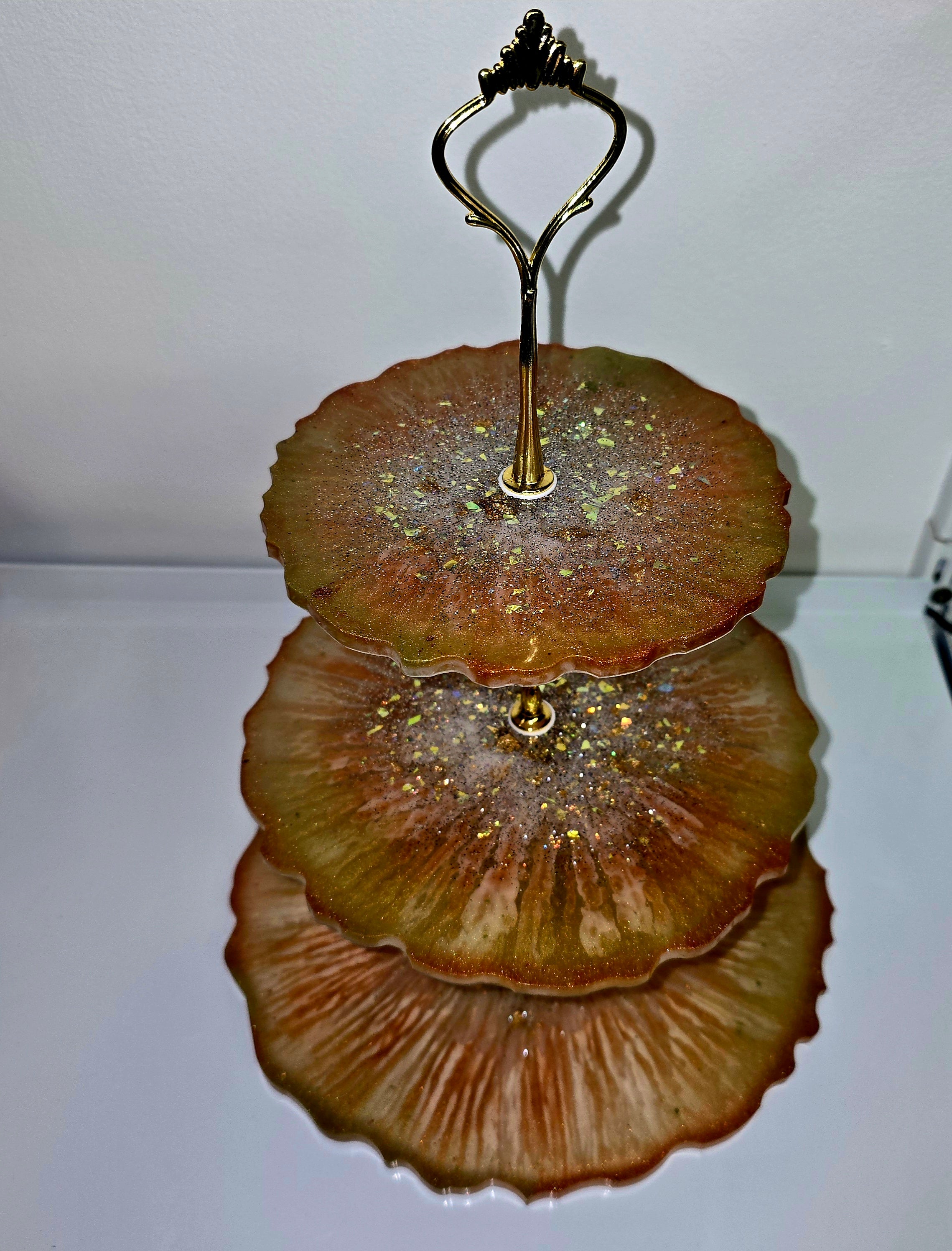 Handmade Epoxy Resin 3-Tier Serving Stand – Available in 3 Unique Designs