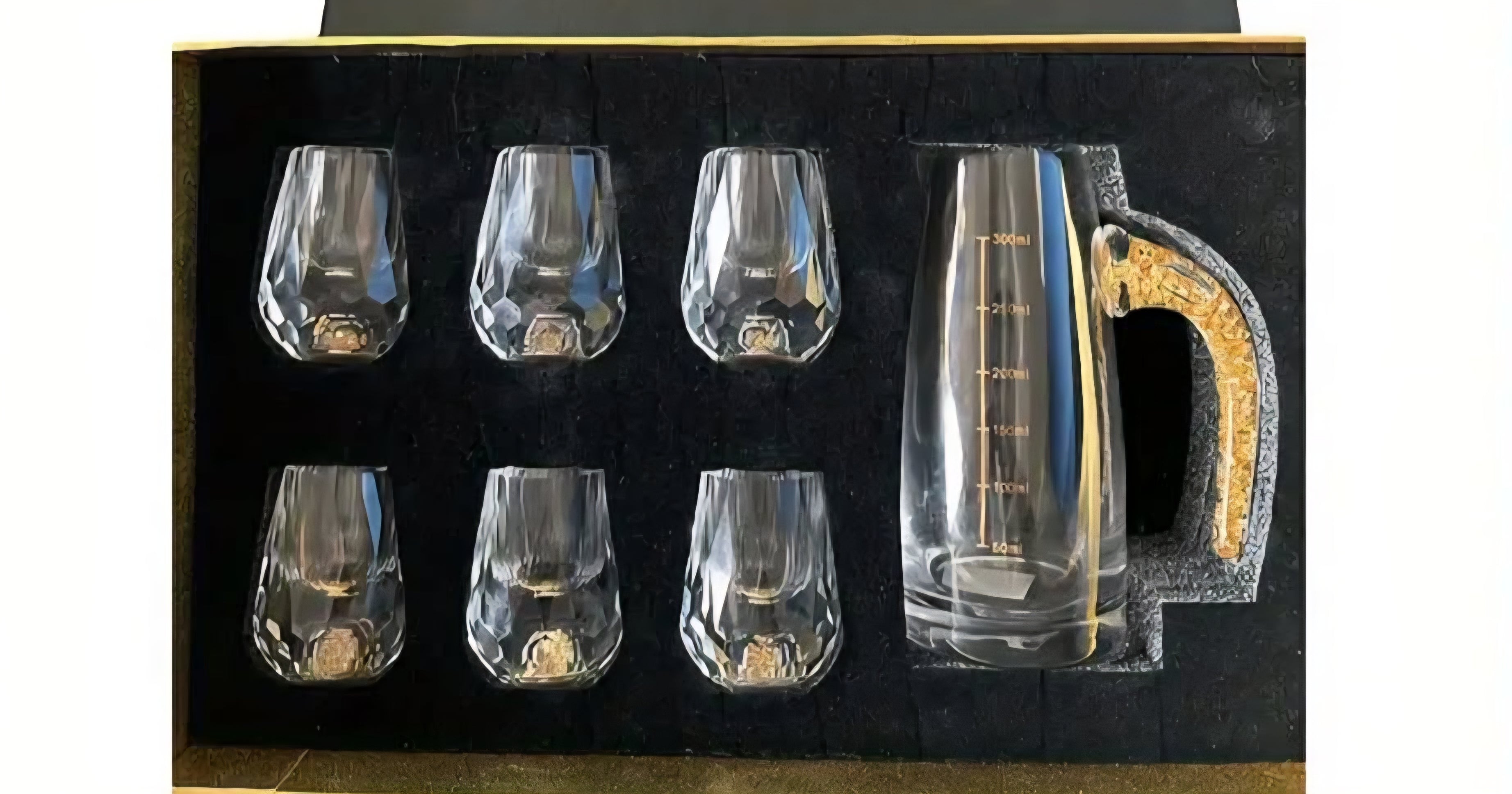 Premium Crystal Whiskey Glassware Set – 6 Old Fashioned Glasses with Decanter