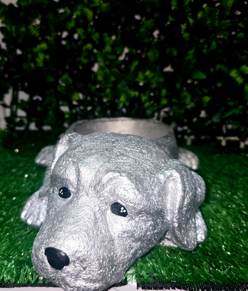 Handmade Labrador Cement Planter – Dog Sculpture Flower Pot