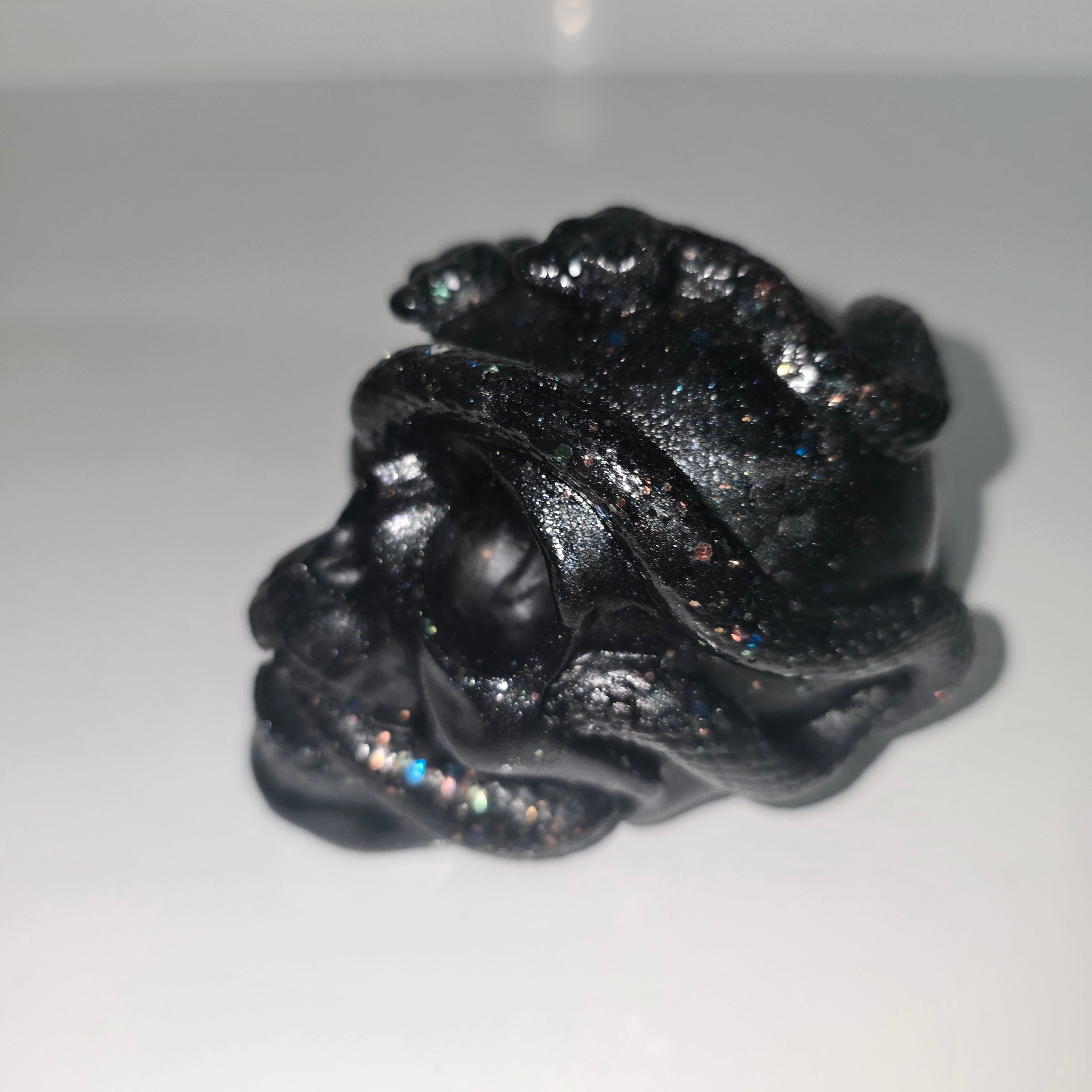 Handmade Resin Skull with Snake – Unique Gothic Home Decor