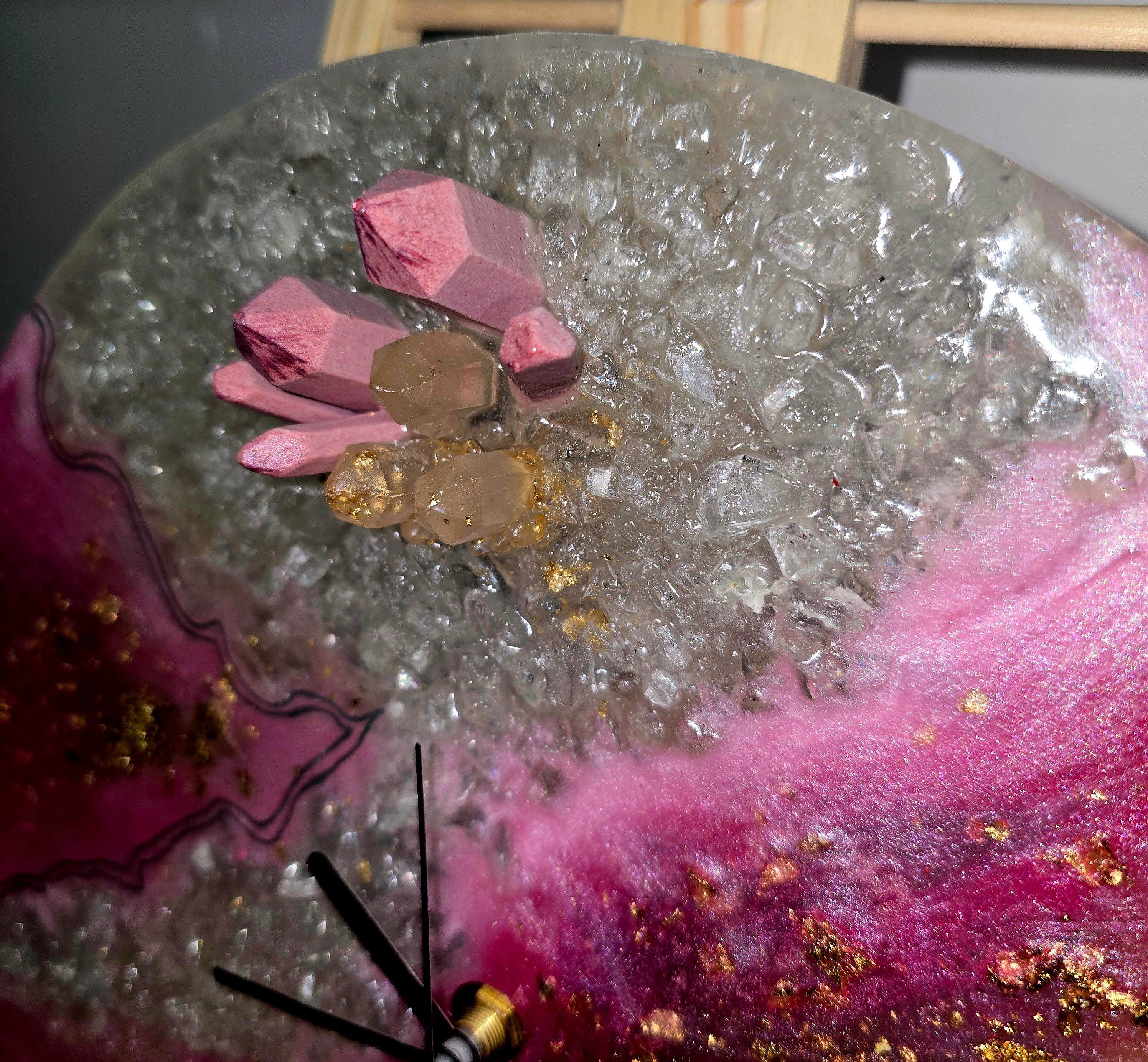 Handmade Epoxy Resin Wall Clock – 30 cm