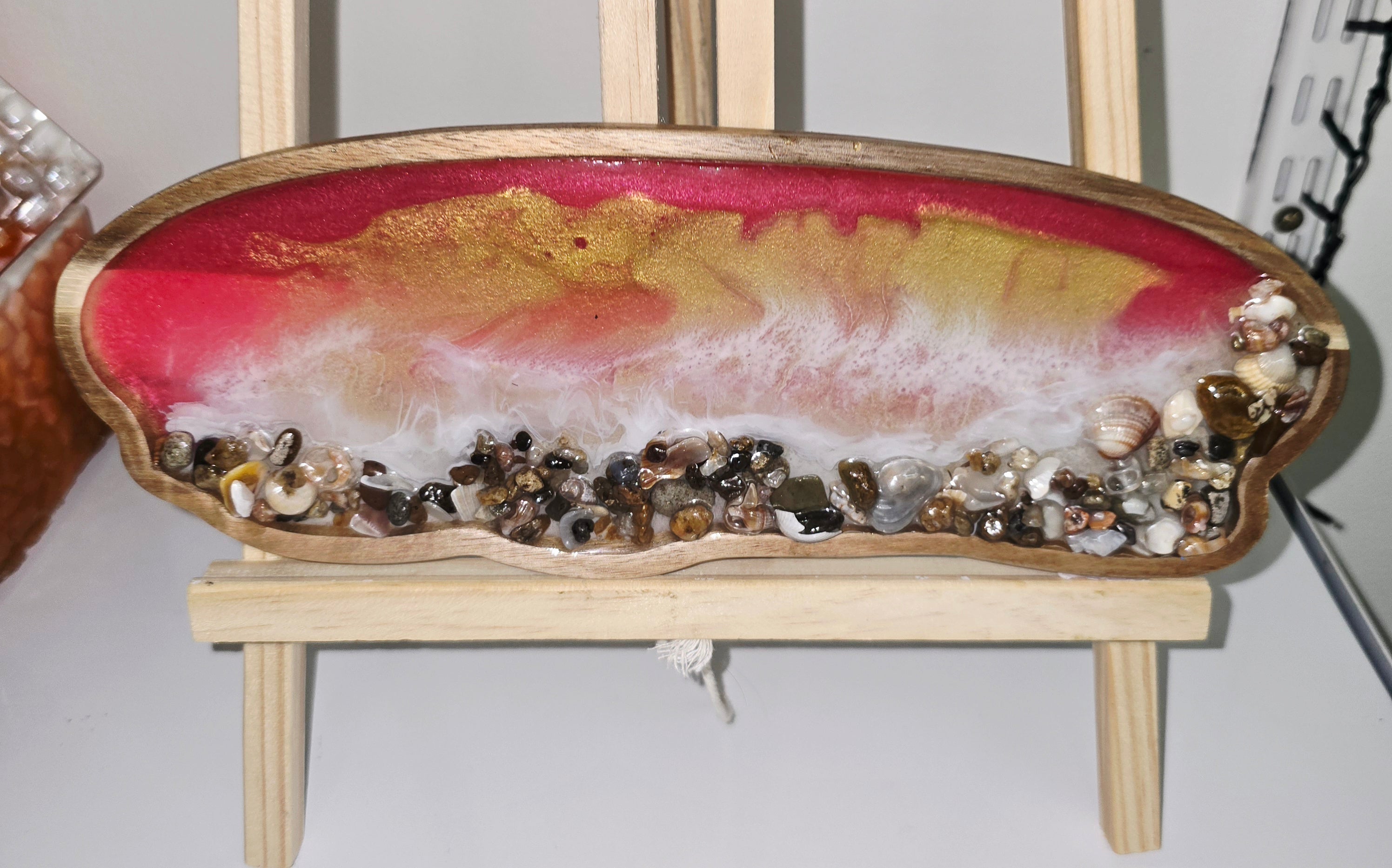 🌊 Handmade Ocean Resin Serving Board – Coastal Style Decorative Tray