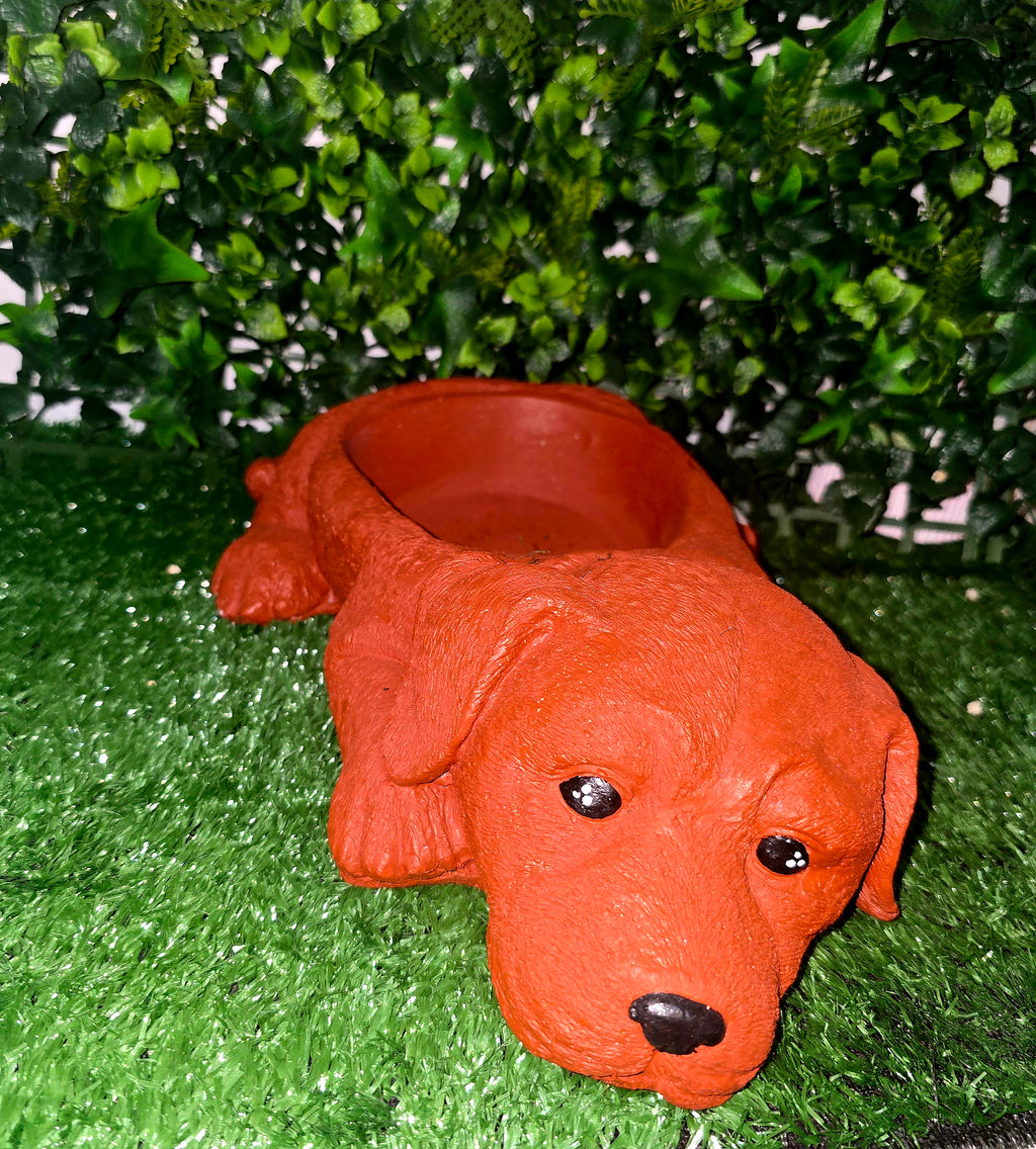 Handmade Labrador Cement Planter – Dog Sculpture Flower Pot