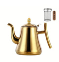 Golden Stainless Steel Kettle – 1.5L Elegant Tea & Coffee Kettle