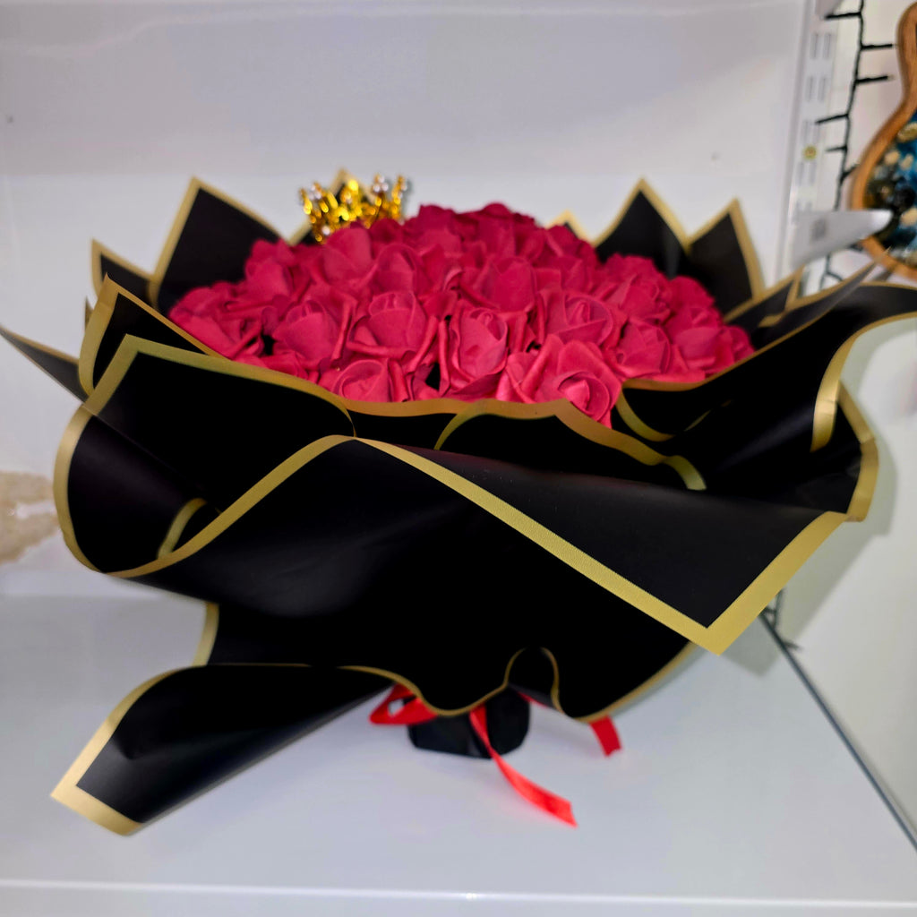 Luxury Eternal Roses Bouquet – 51 Forever Roses with Crown | Handcrafted Gift