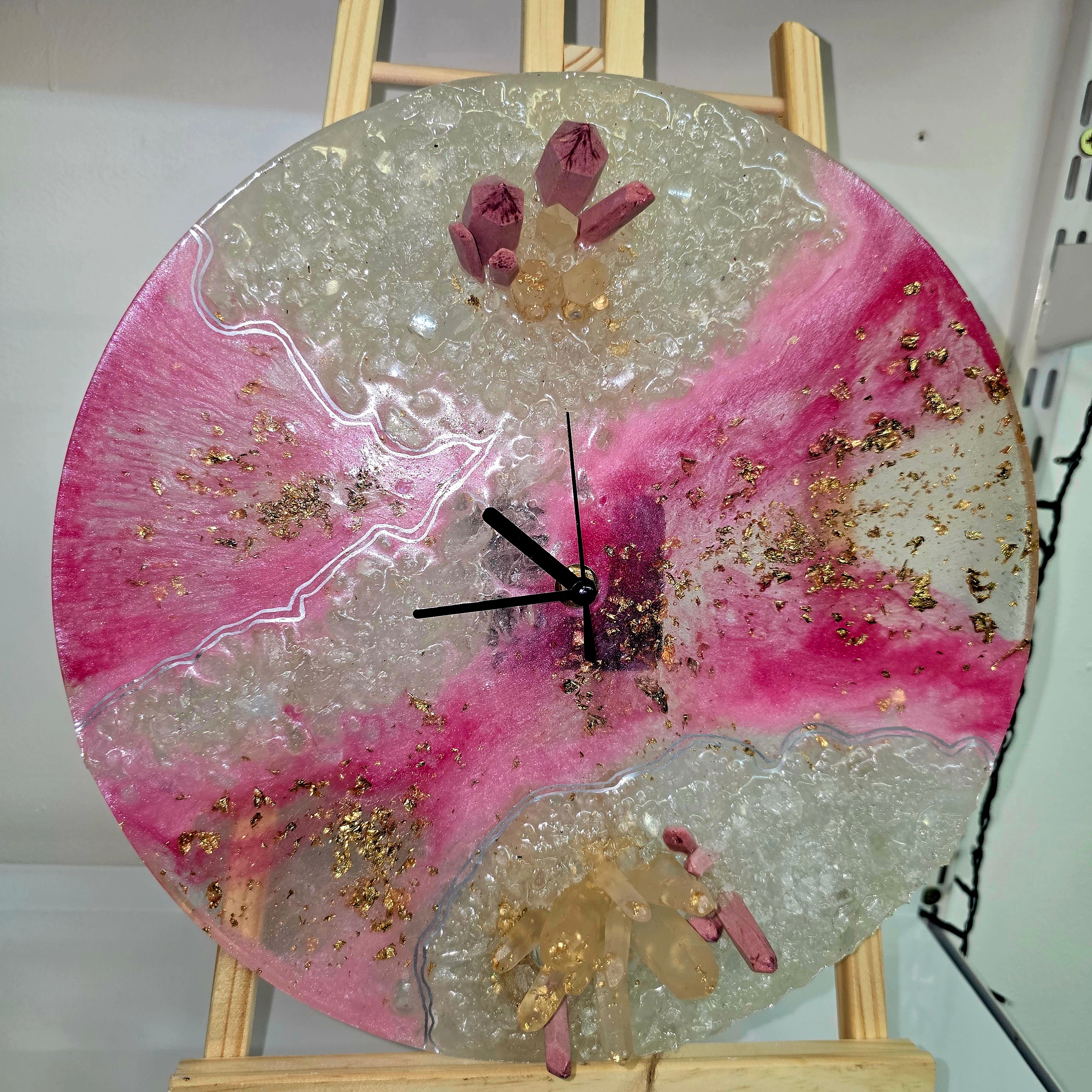 Handmade Epoxy Resin Wall Clock – 30 cm