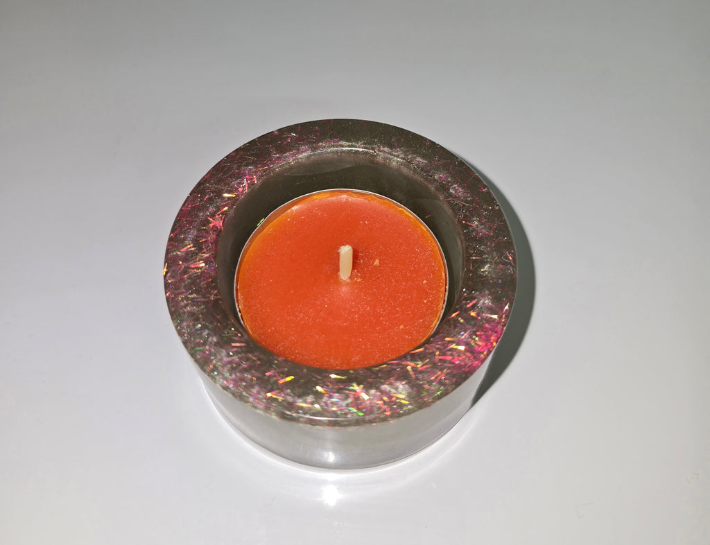 Handmade Resin Tealight Holder – Small Decorative Candle Base (6 cm)