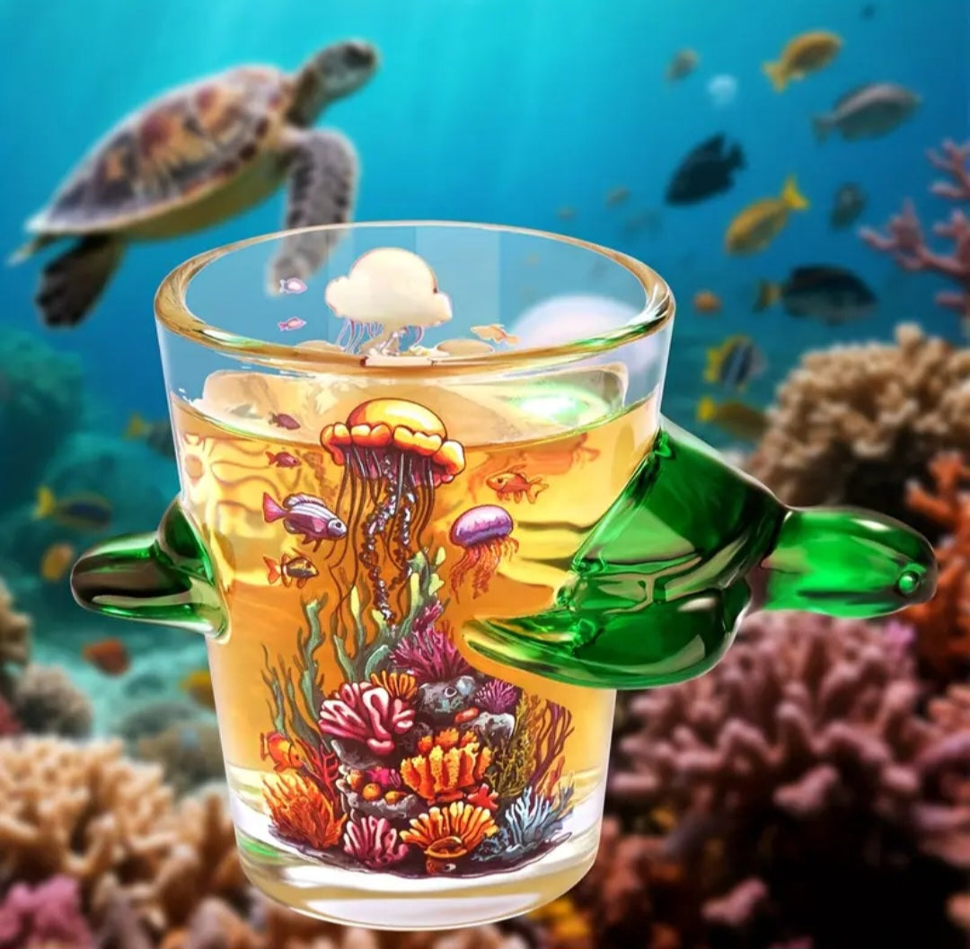 Ocean Series Shot Glass – Shark or Turtle Design
