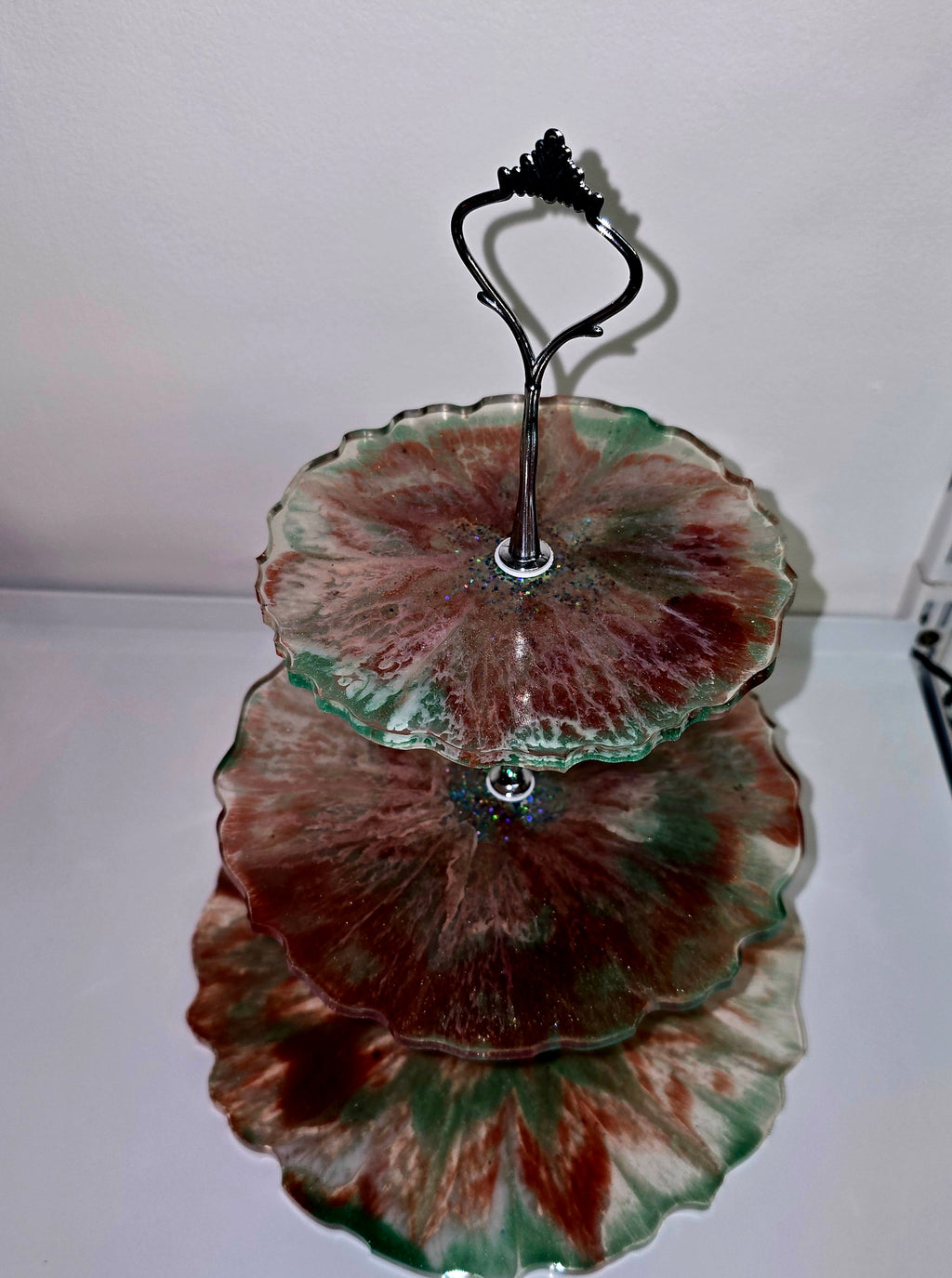 Handmade Epoxy Resin 3-Tier Serving Stand – Available in 3 Unique Designs