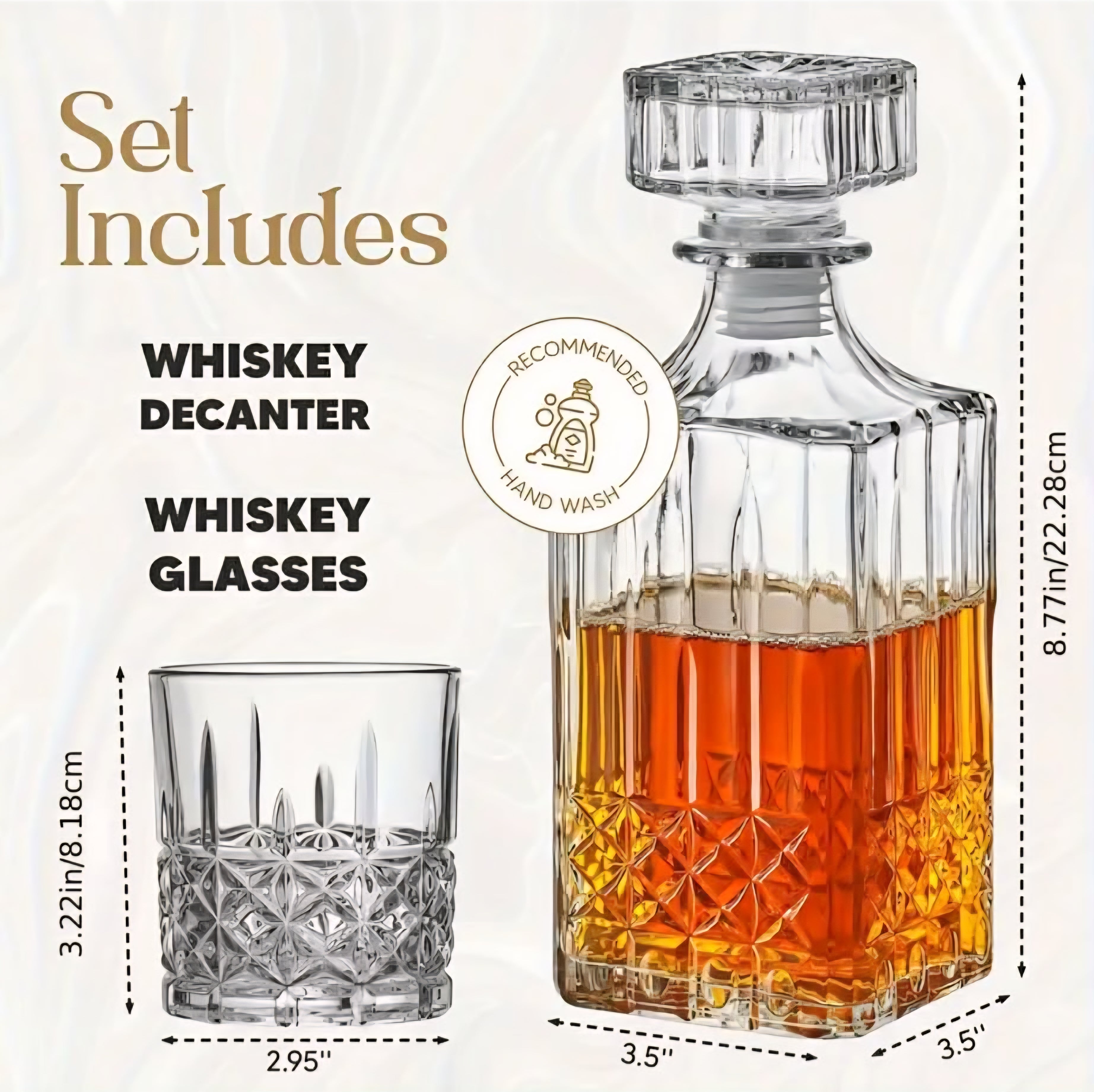 Luxury Whiskey Decanter Set with Glasses – Elegant Crystal Design