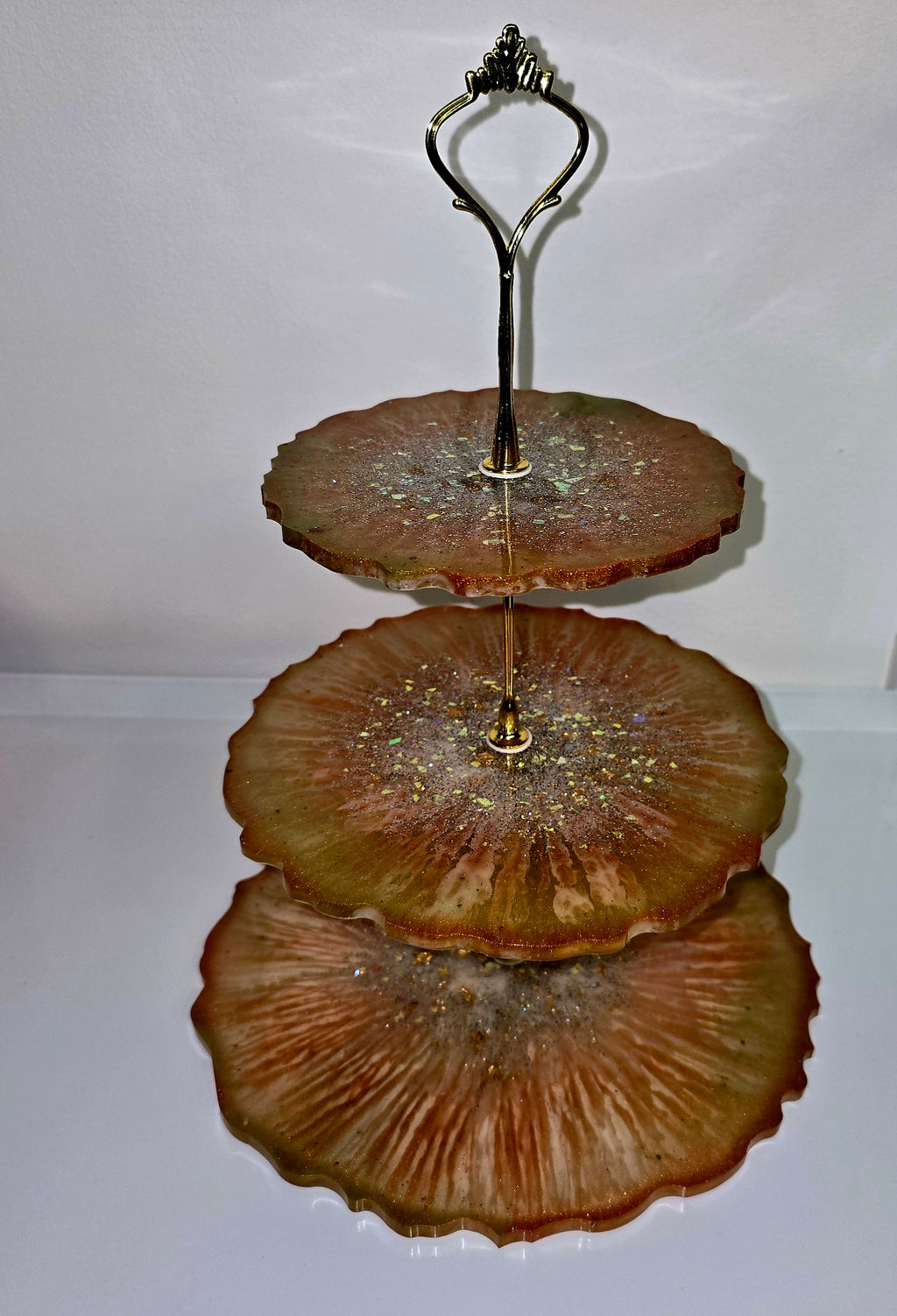 Handmade Epoxy Resin 3-Tier Serving Stand – Available in 3 Unique Designs