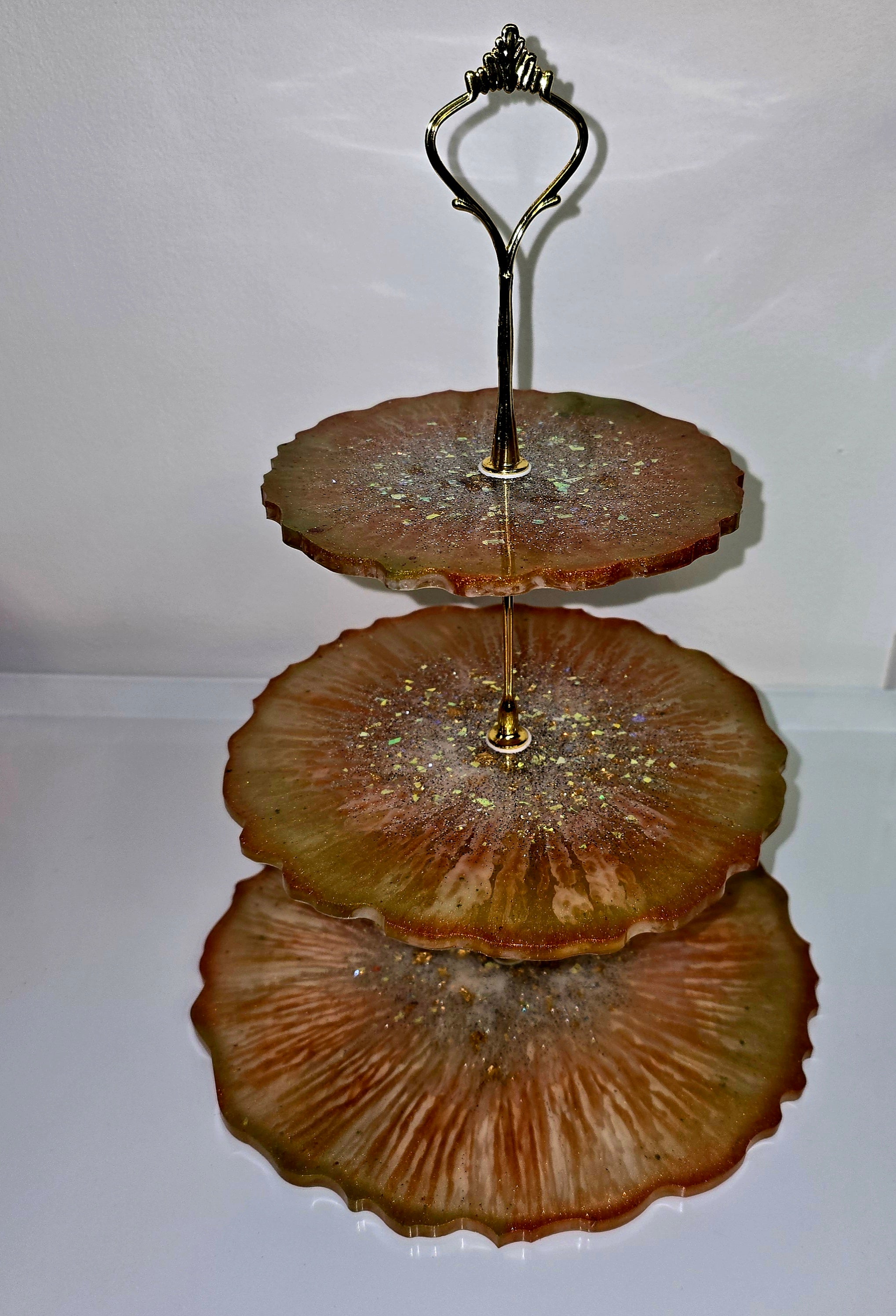 Handmade Epoxy Resin 3-Tier Serving Stand – Available in 3 Unique Designs