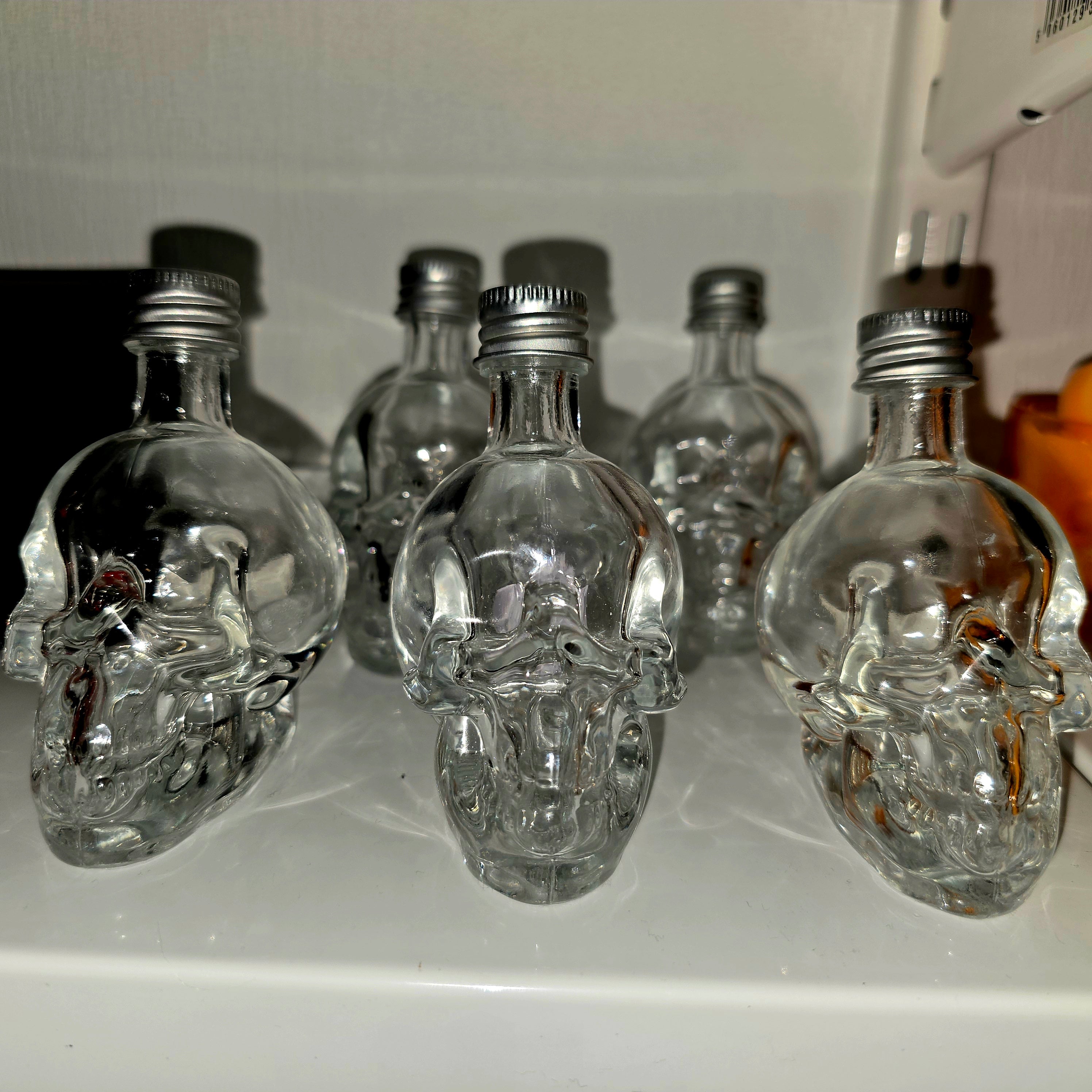 Mini Skull Glass Bottle – 9 cm Decorative Spirit Bottle
