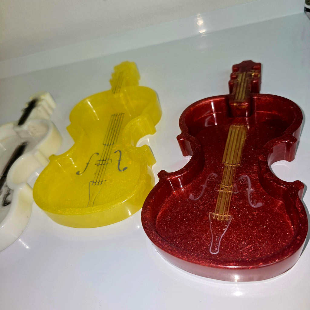 Handmade Resin Jewellery Tray – Violin Shape | Music Lover Gift