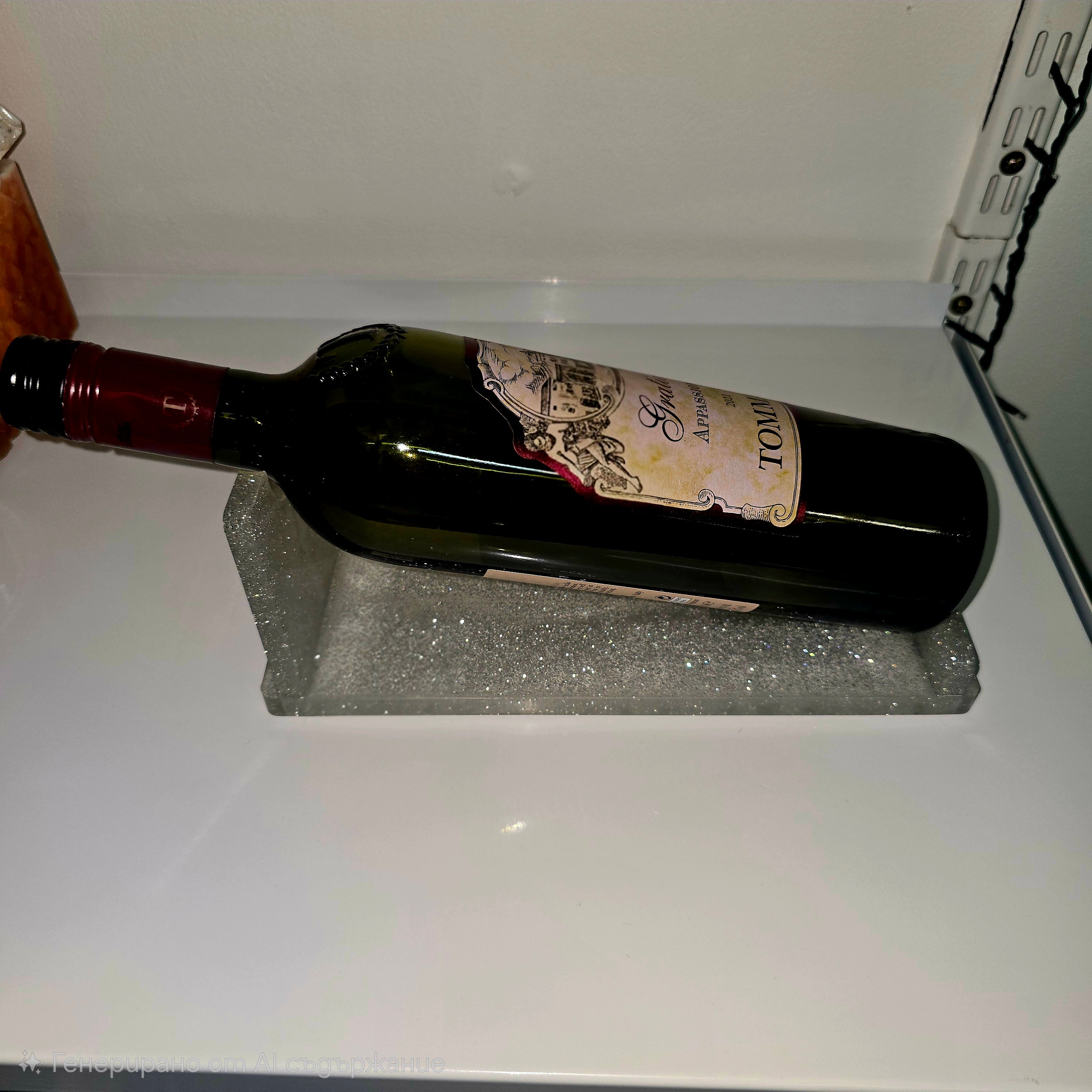 Handmade Epoxy Resin Wine Bottle Holder – Unique Modern Resin Art Stand (25 cm)