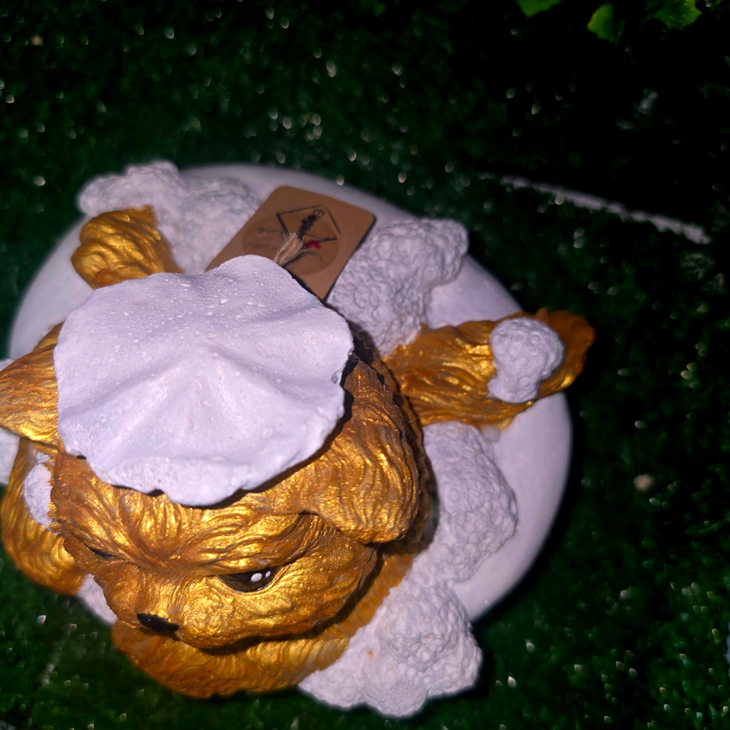 Cute Cat in Bathtub Sculpture – Handmade Cement Home & Garden Decor