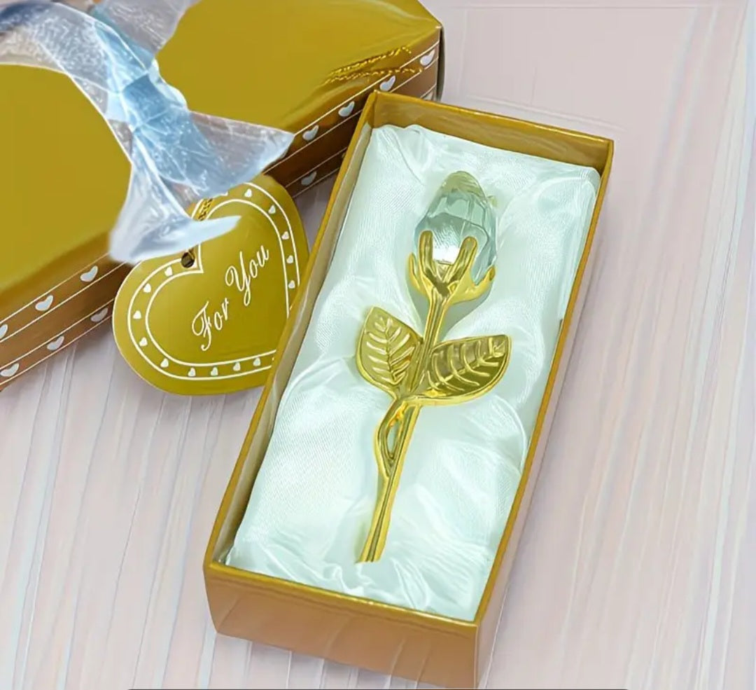 Crystal Rose Decorative Ornament – Single Piece