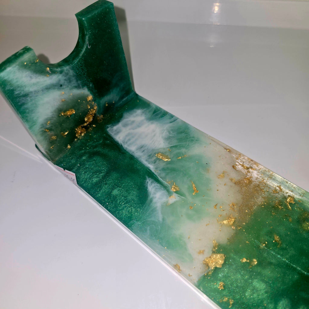 Handmade Epoxy Resin Wine Bottle Holder – Unique Modern Resin Art Stand (25 cm)