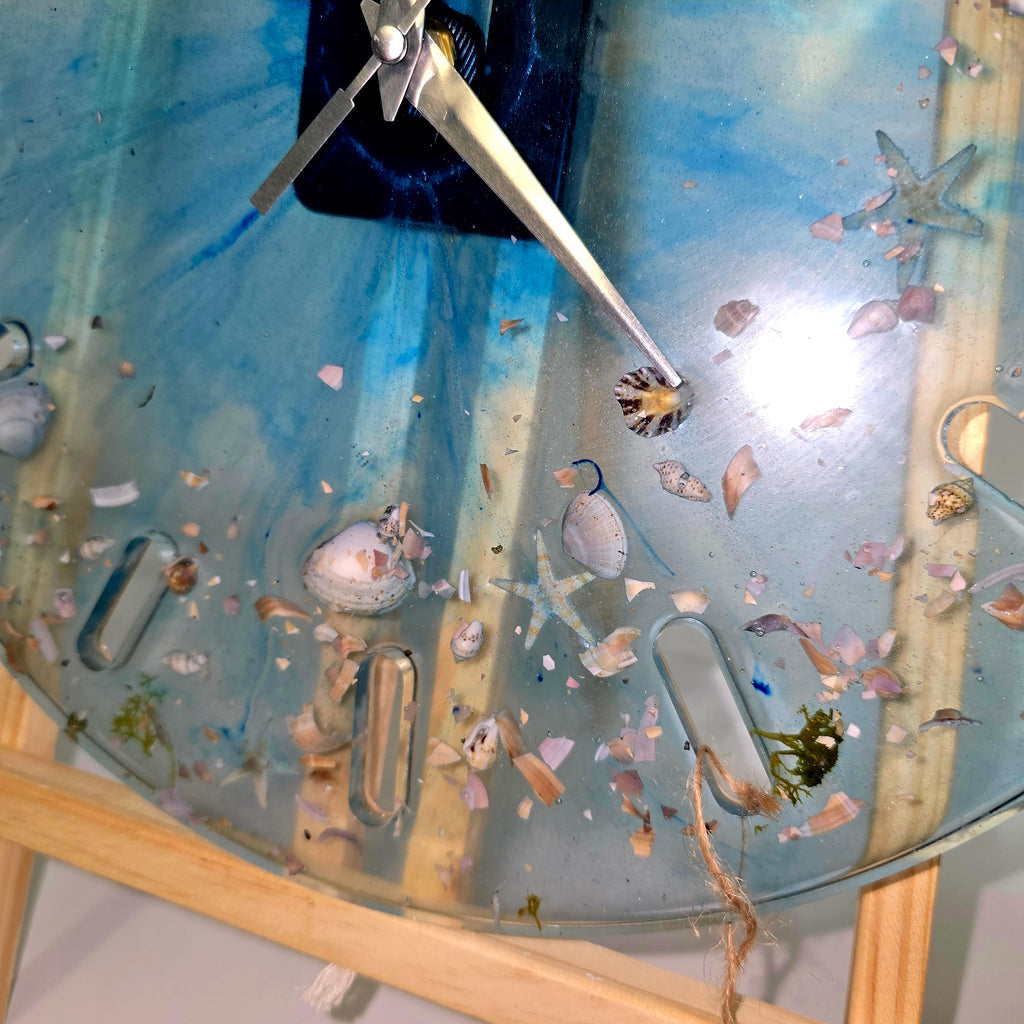 Handmade Epoxy Resin Wall Clock – Ocean Theme