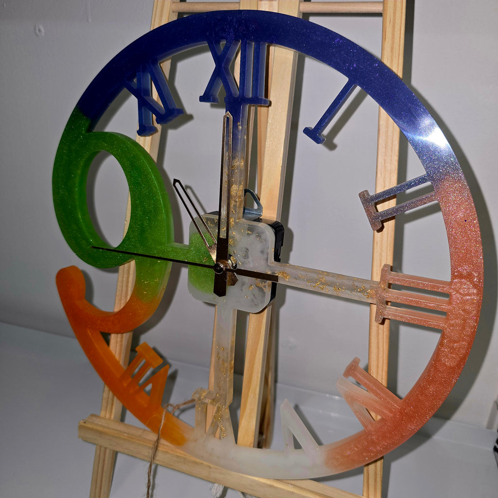 Handmade Epoxy Resin Wall Clock – 30 cm Modern Artistic Design