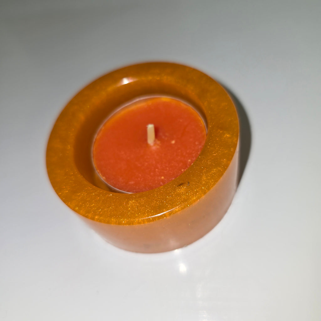 Handmade Resin Tealight Holder – Small Decorative Candle Base (6 cm)