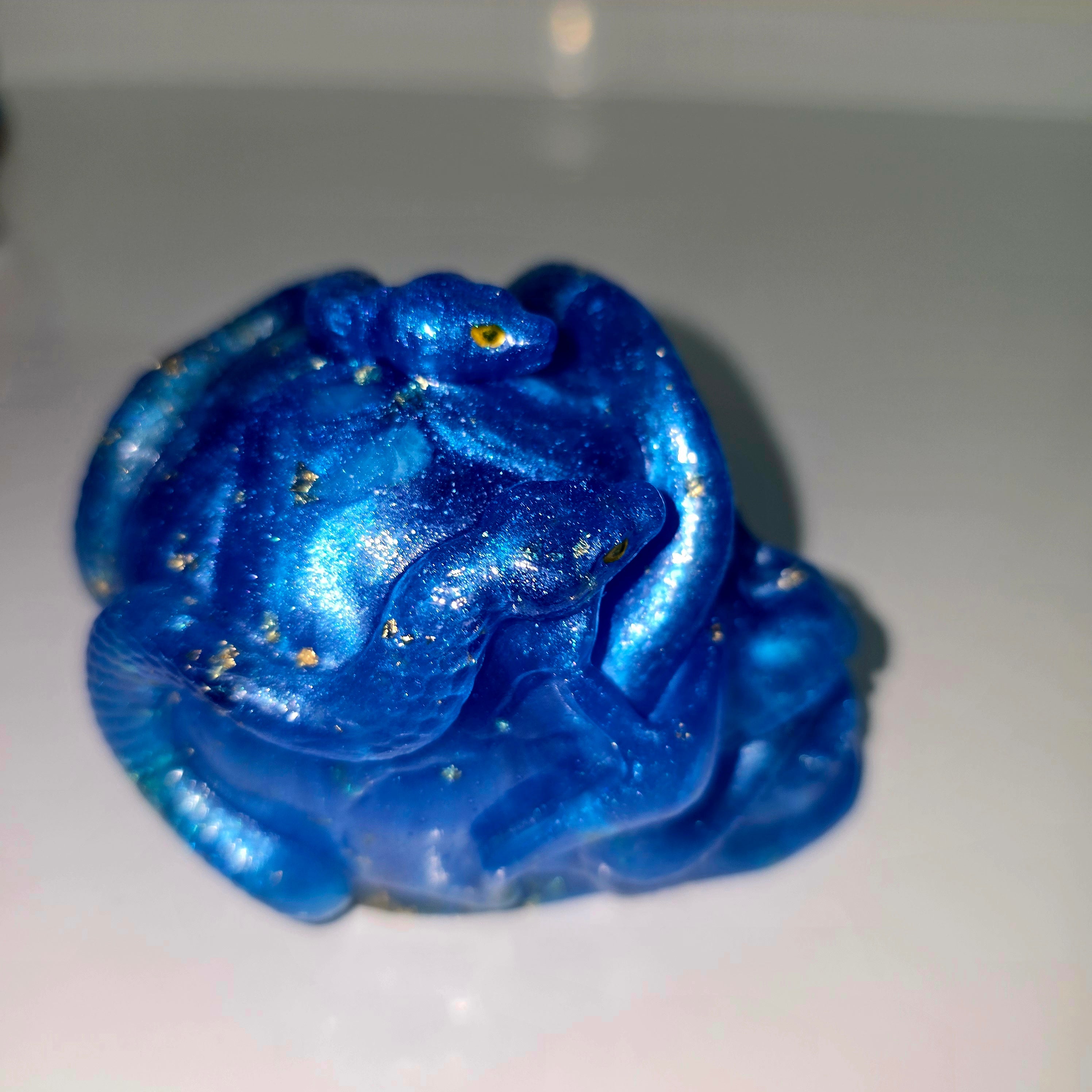 Handmade Resin Skull with Snake – Unique Gothic Home Decor