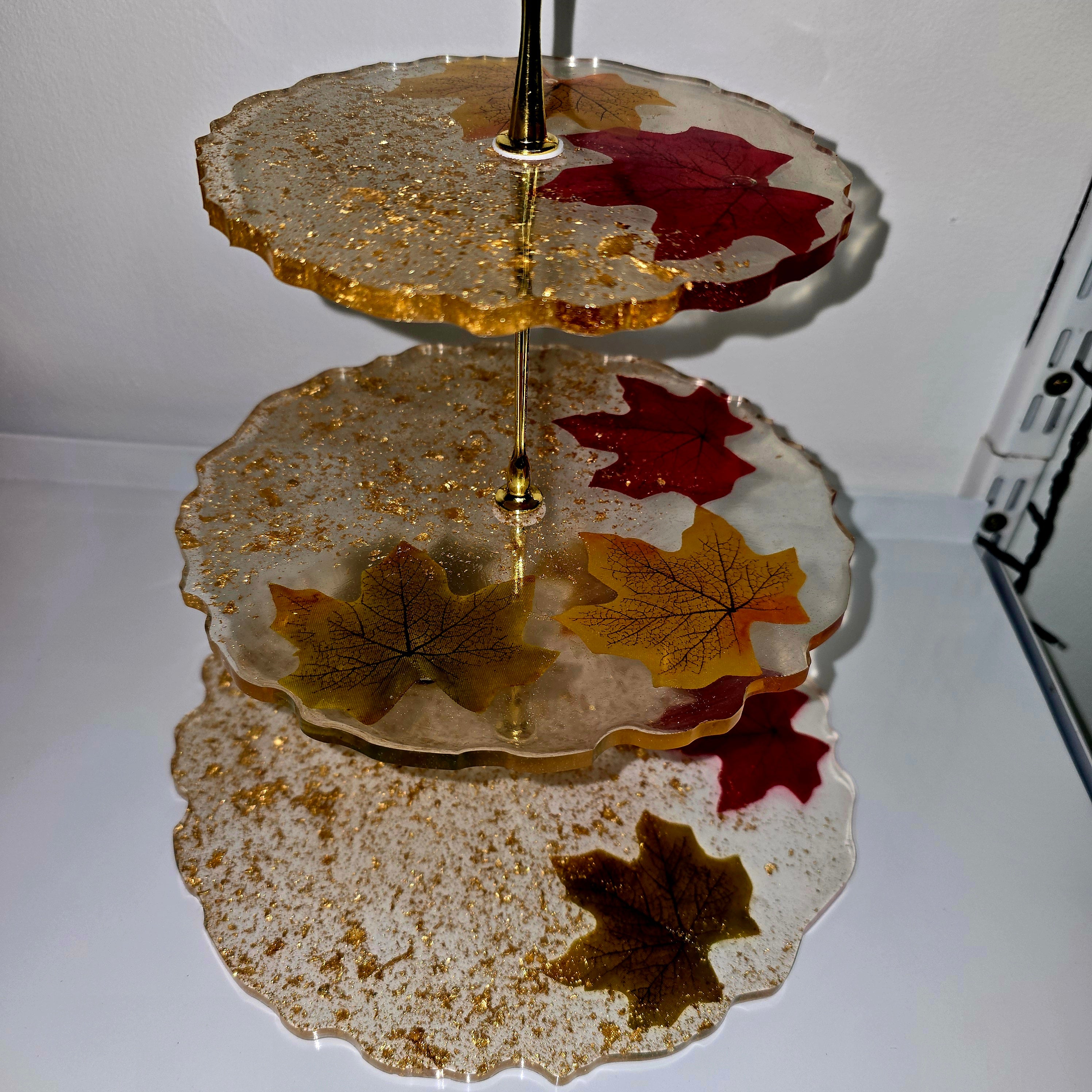 Handmade Epoxy Resin 3-Tier Serving Stand – Available in 3 Unique Designs