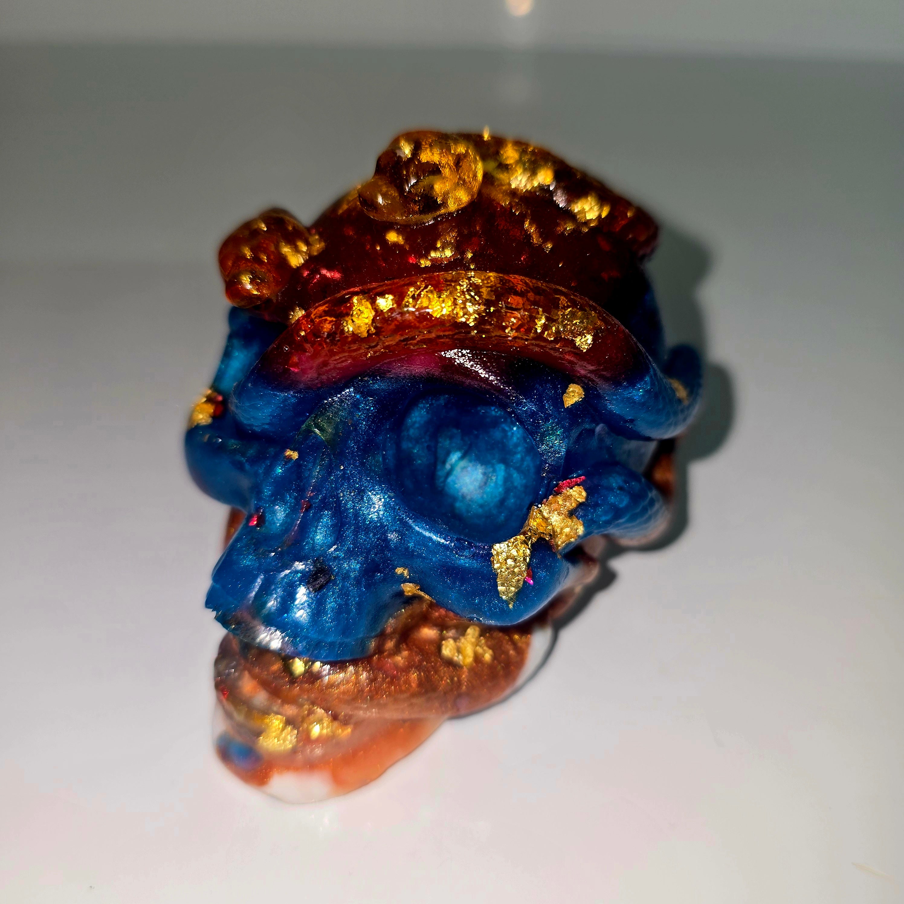 Handmade Resin Skull with Snake – Unique Gothic Home Decor