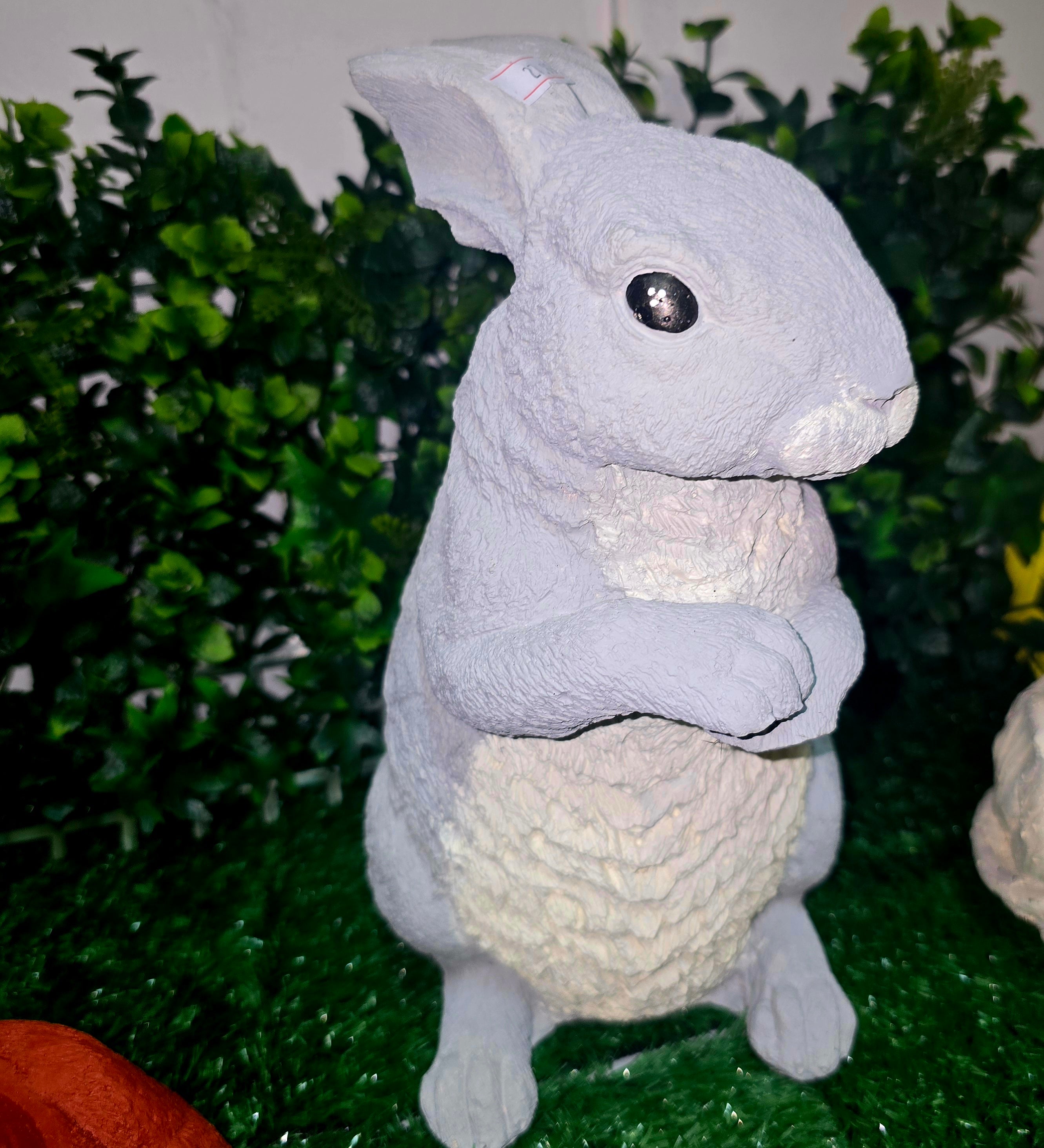 Handmade Rabbit Cement Sculpture – Bunny Garden & Home Decor