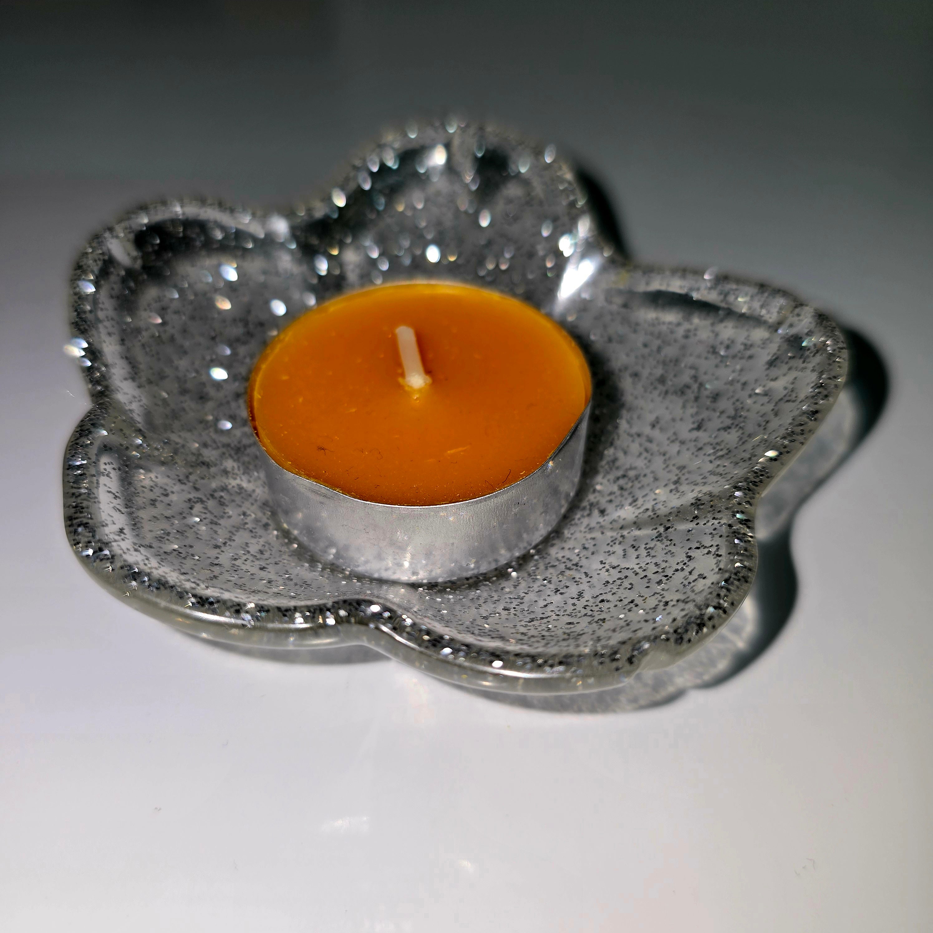 Handmade Resin Tealight Holder – Small Decorative Candle Base (9 cm)
