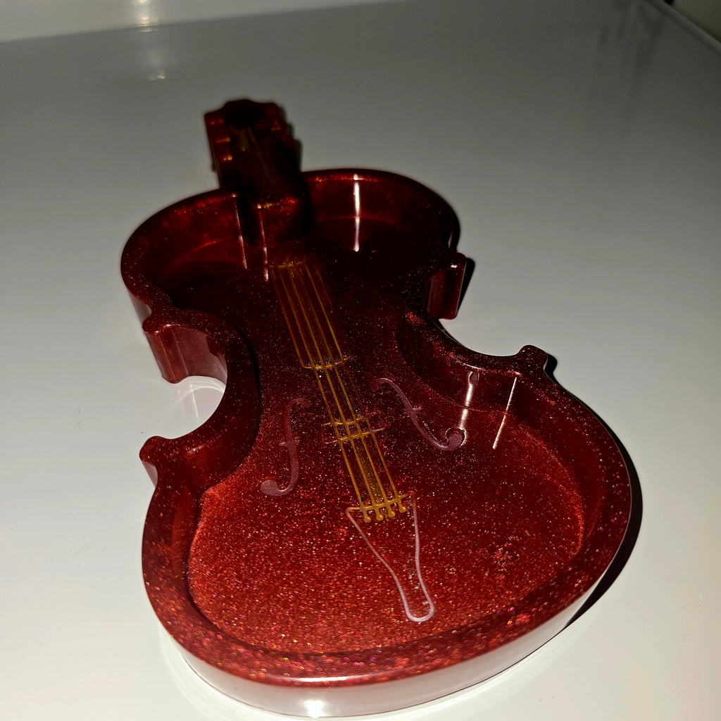 Handmade Resin Jewellery Tray – Violin Shape | Music Lover Gift