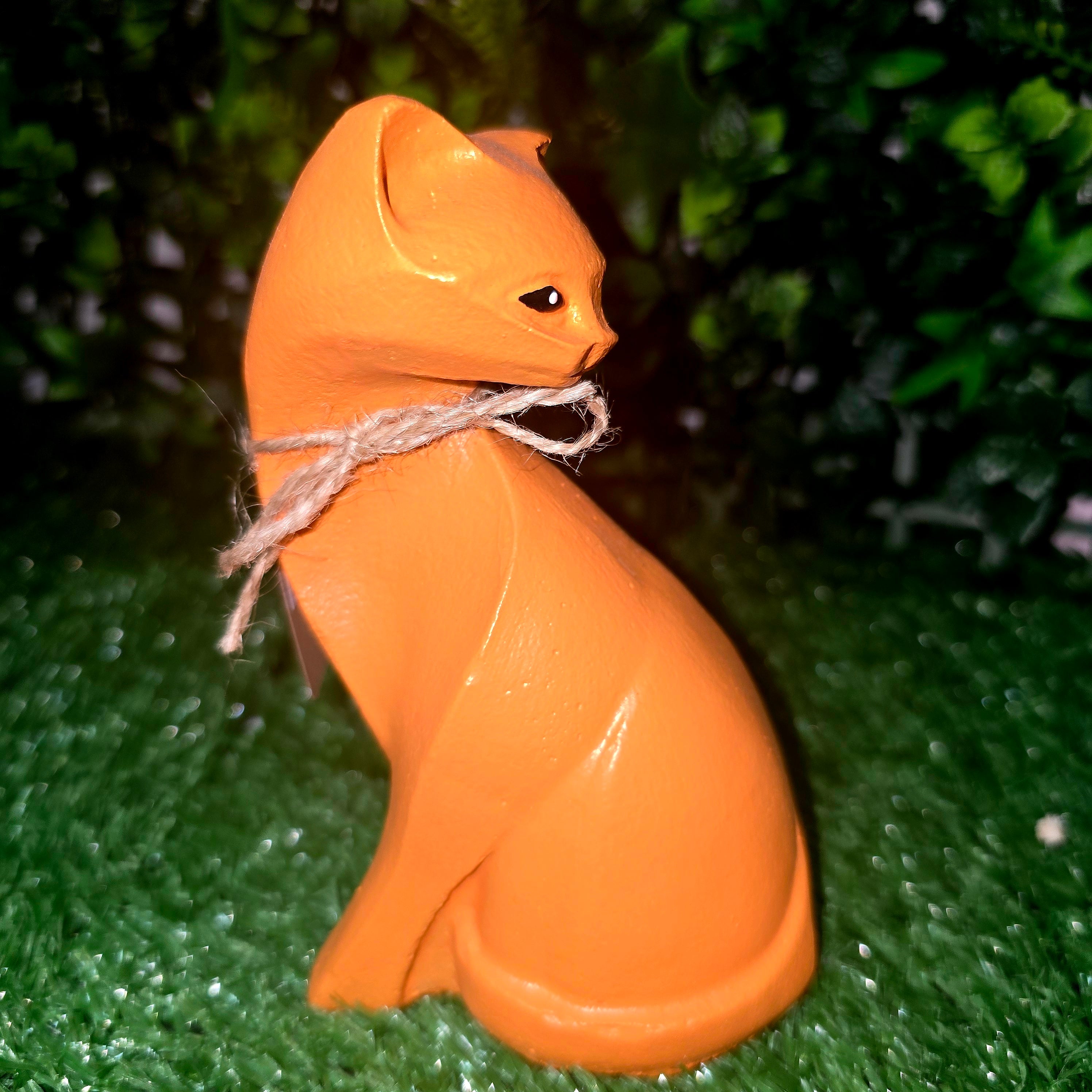 Handmade Cement Cat Figurine – Garden & Home Decor