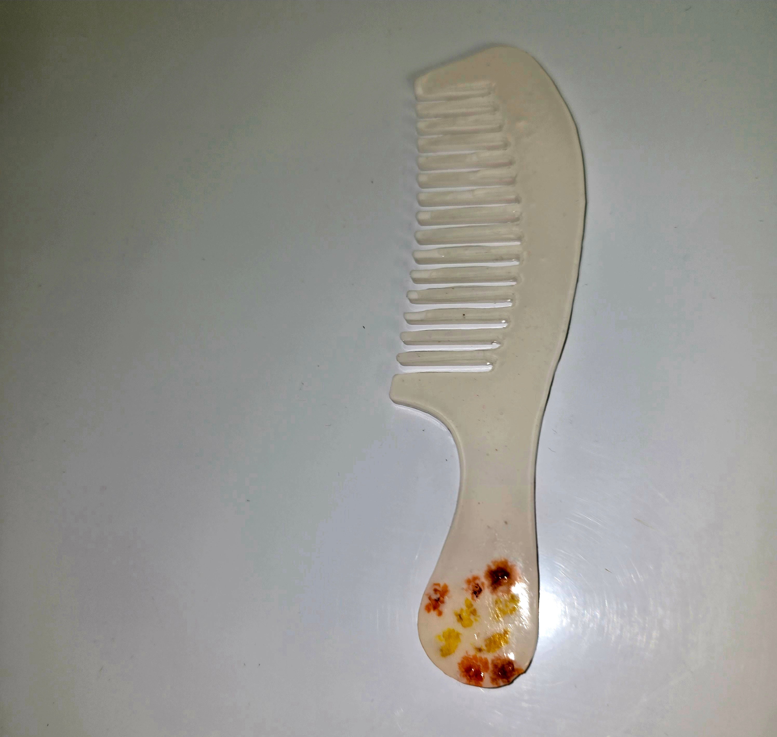 Handmade Epoxy Resin Hair Comb – Unique Floral & Color Designs