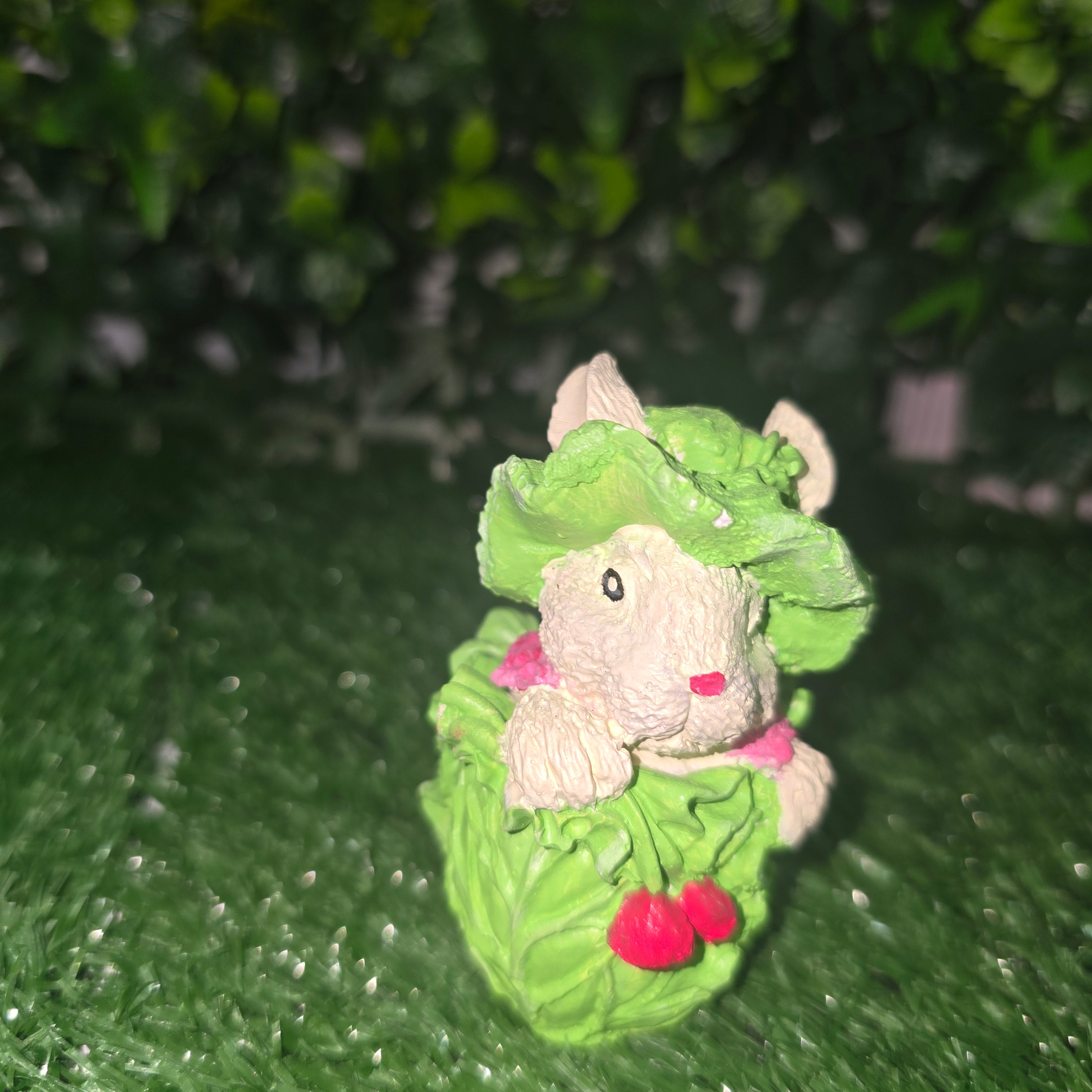 Handmade Bunny in Cabbage Figurine – Cute Garden & Home Decor
