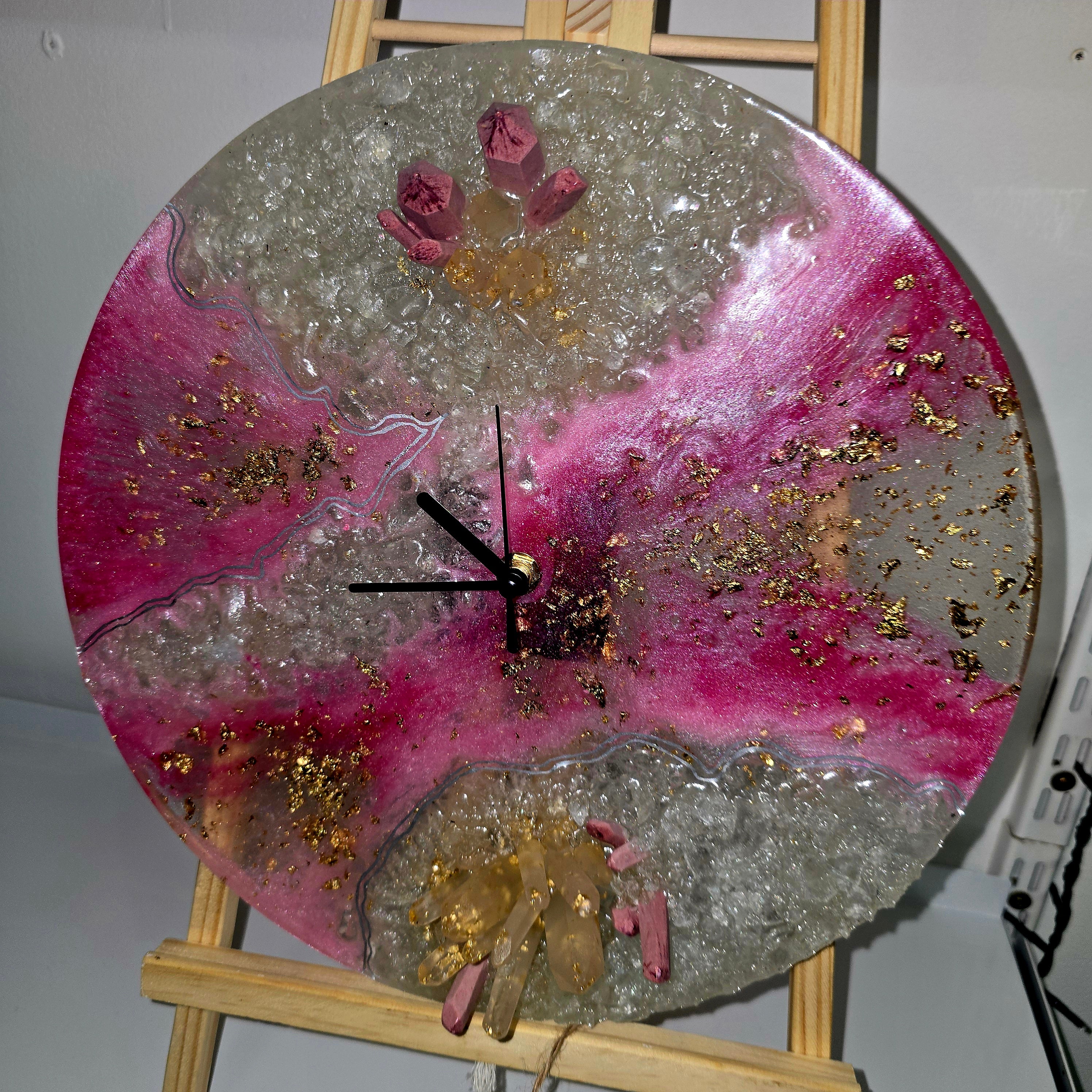 Handmade Epoxy Resin Wall Clock – 30 cm