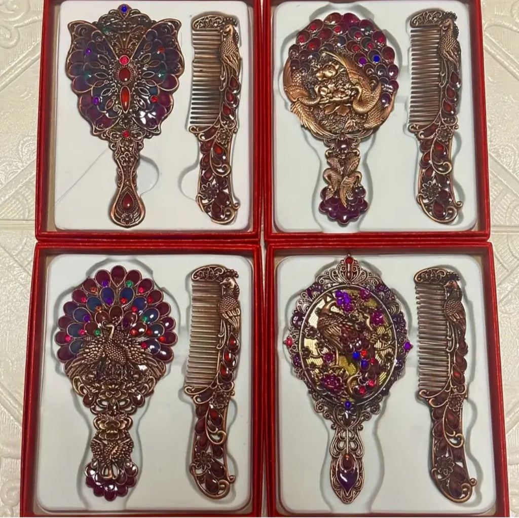Hair Comb & Mirror Set