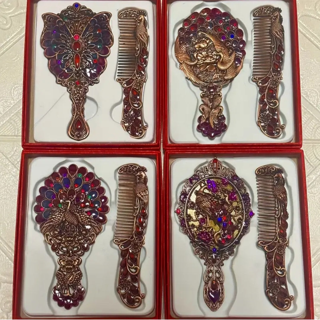 Hair Comb & Mirror Set