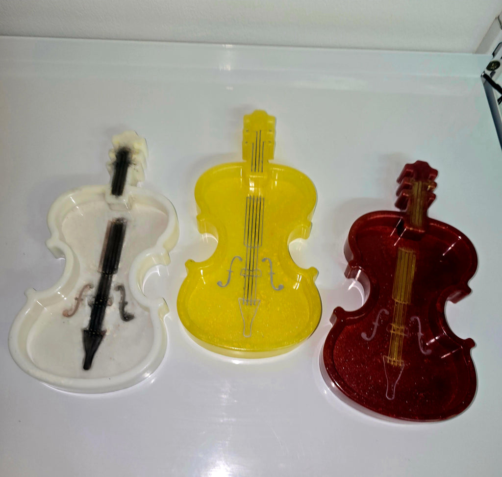 Handmade Resin Jewellery Tray – Violin Shape | Music Lover Gift