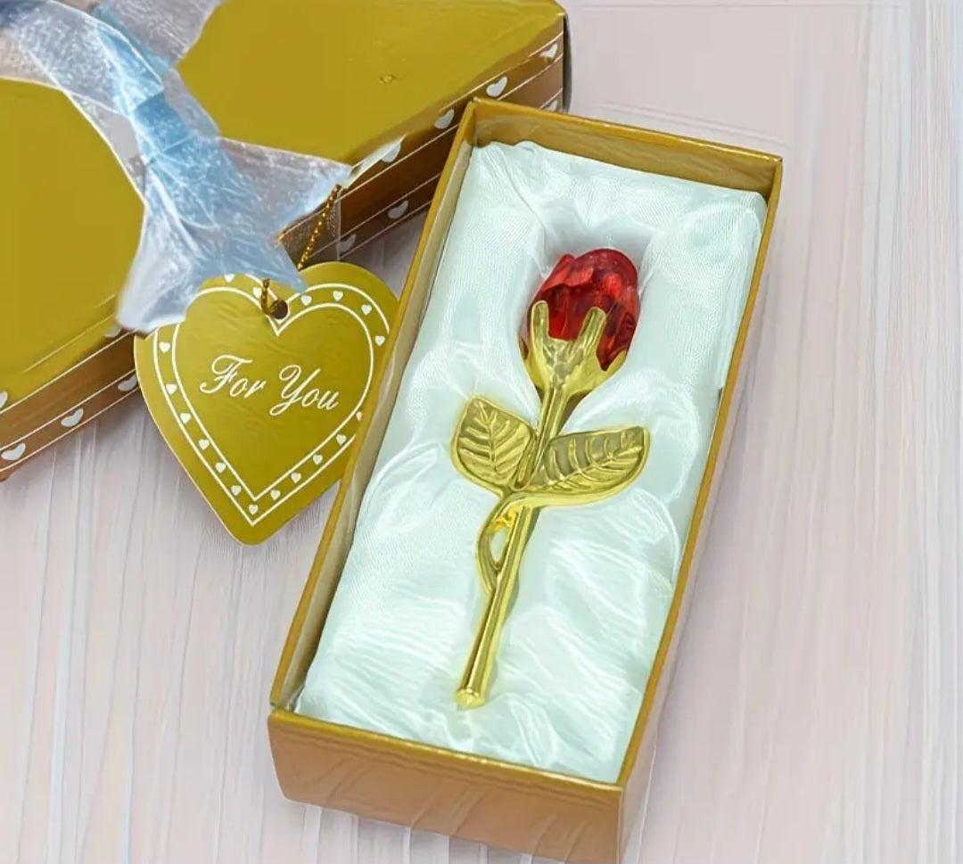 Crystal Rose Decorative Ornament – Single Piece