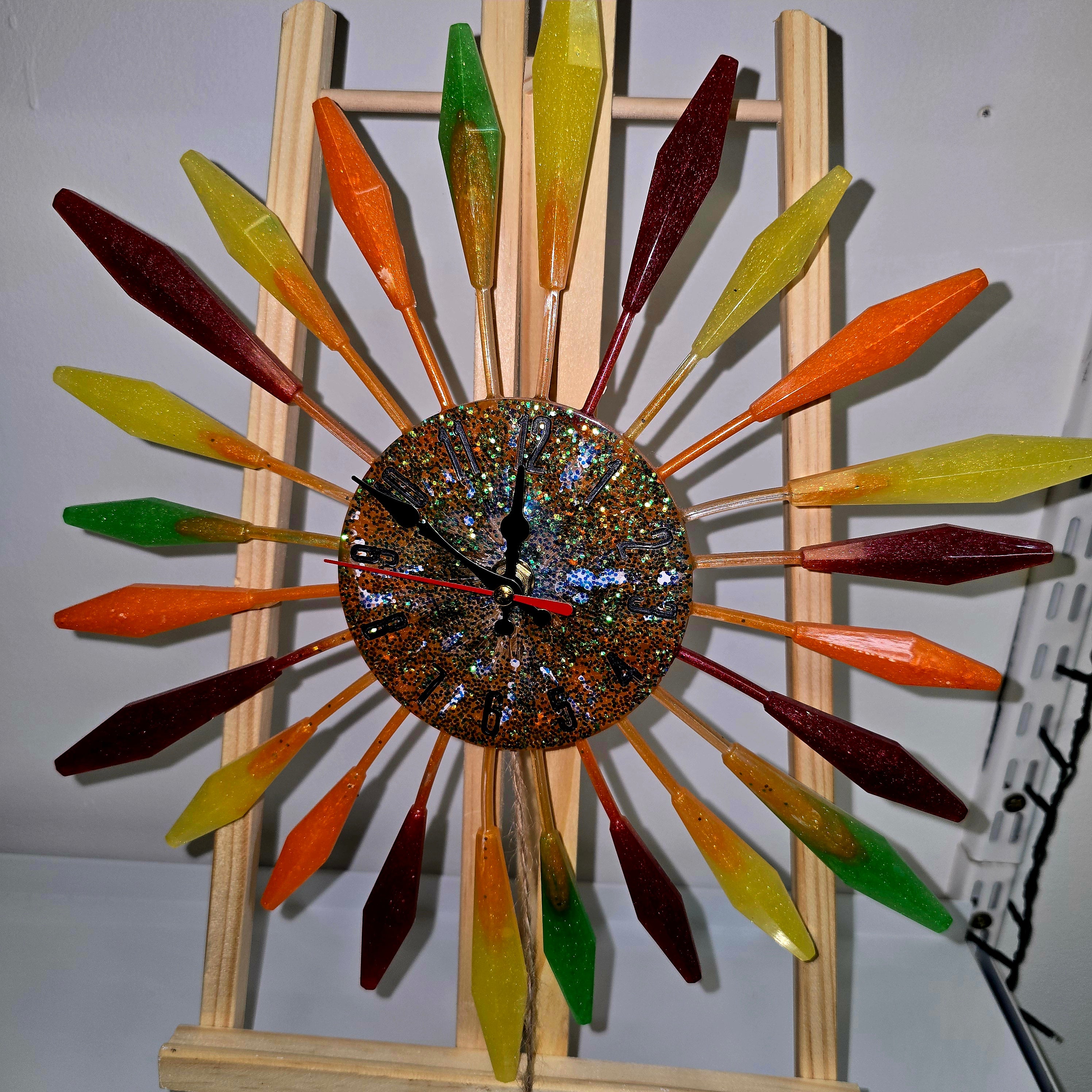 Handmade Resin Wall Clock – Round Ø 35 cm